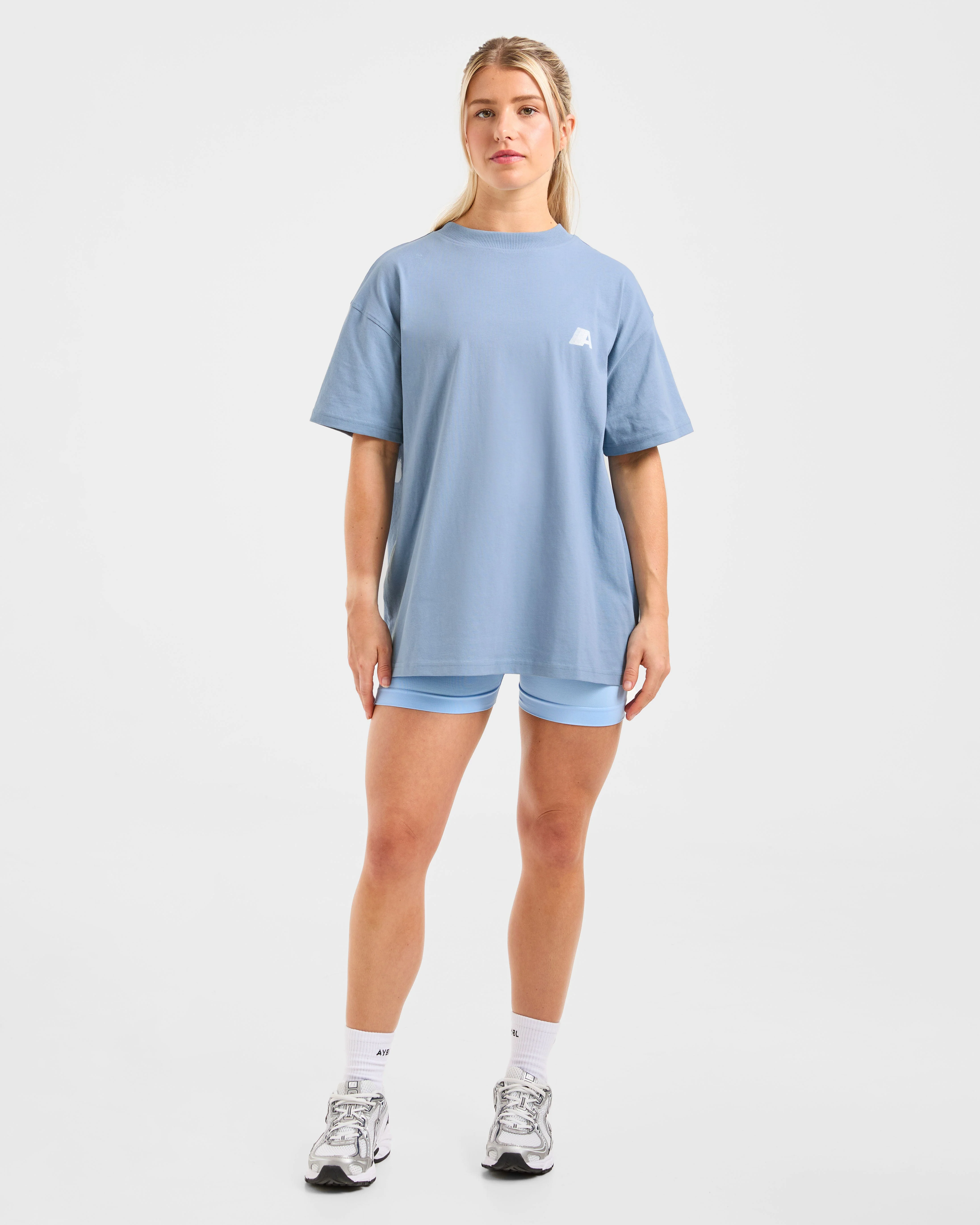 Retro Athletics Oversized T Shirt - Vintage Blue - Image 4