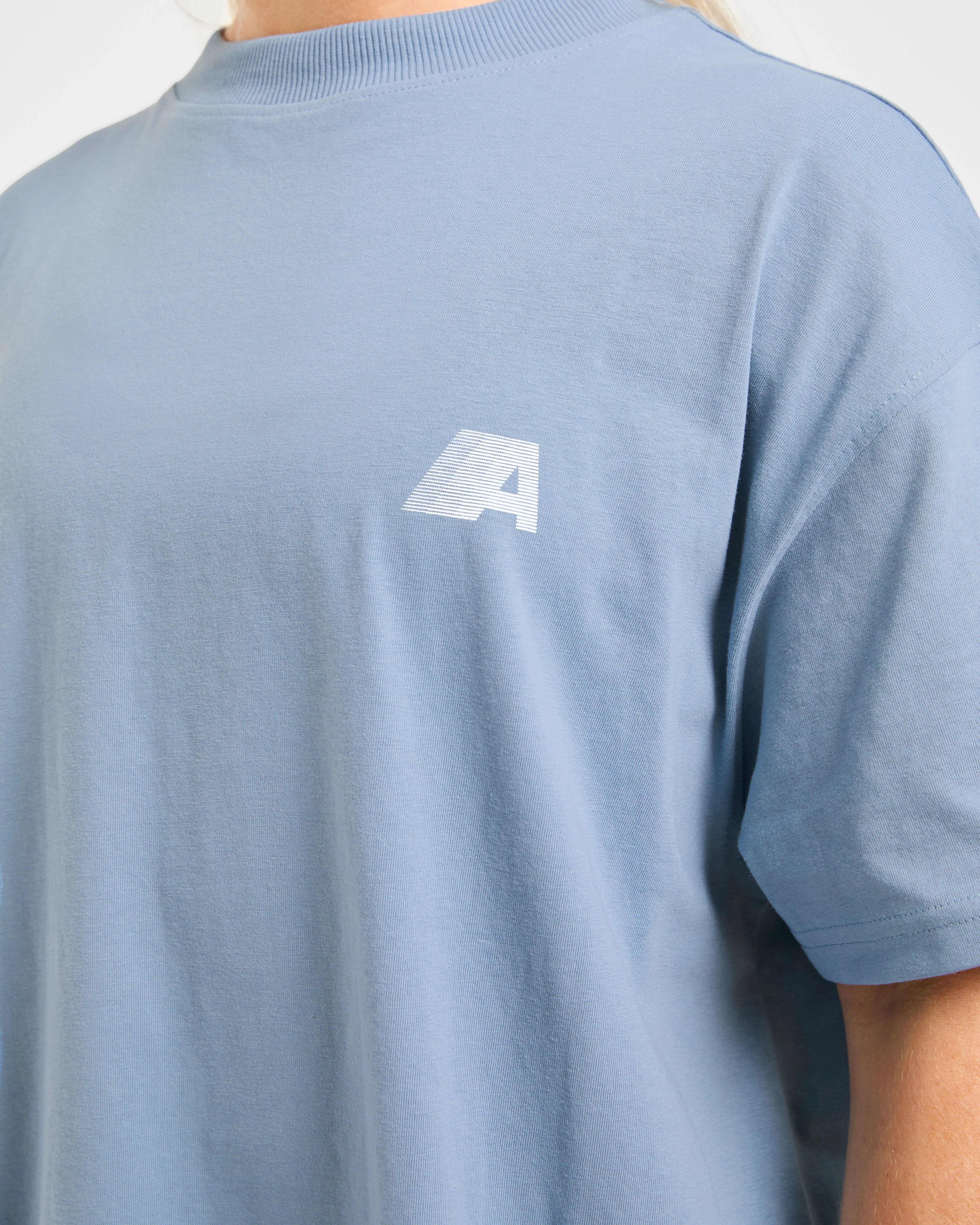 Retro Athletics Oversized T Shirt - Vintage Blue - Image 6