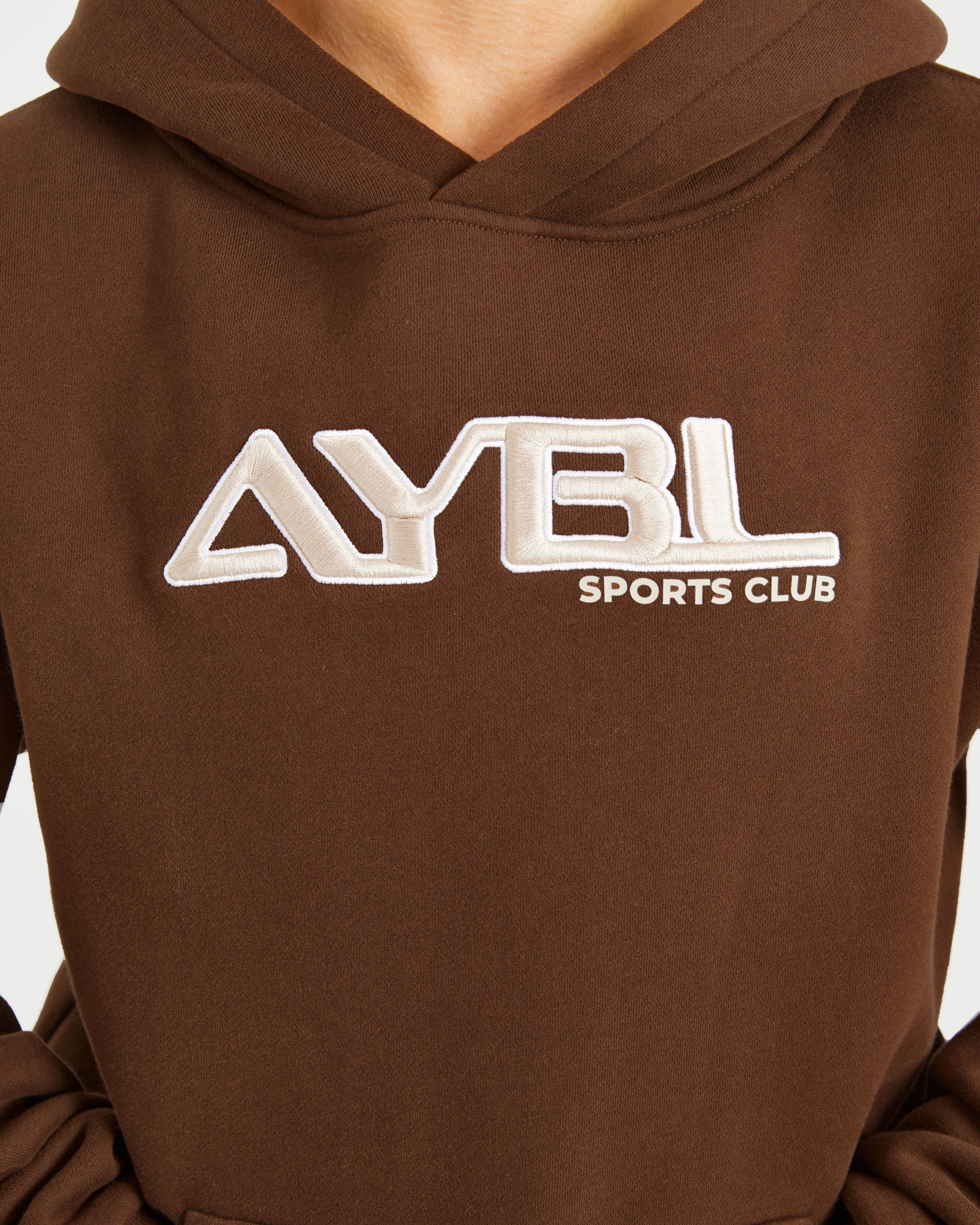 Retro Embroidered Oversized Hoodie - Brown - Image 5