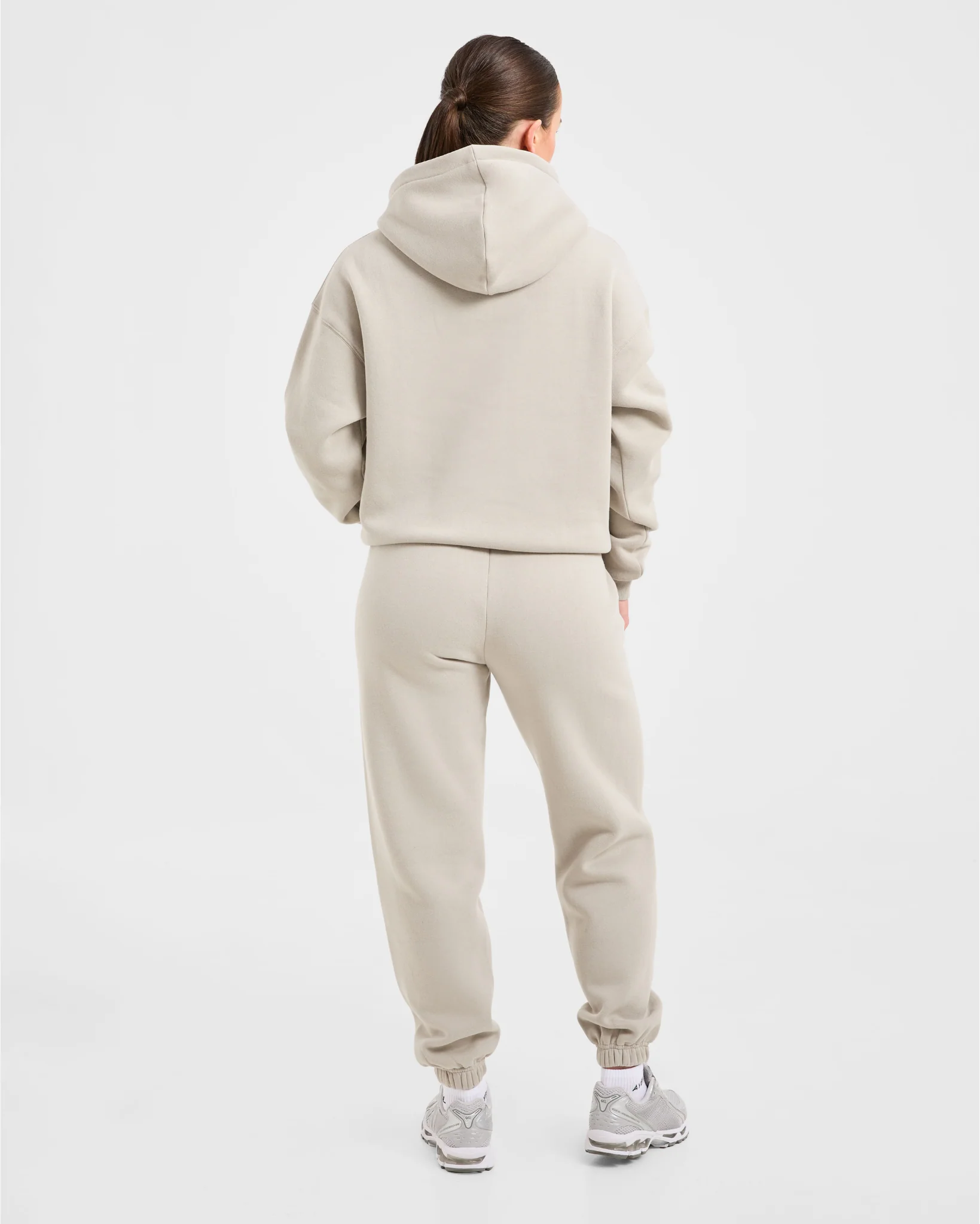 Retro Embroidered Oversized Hoodie - Taupe Grey - Image 4