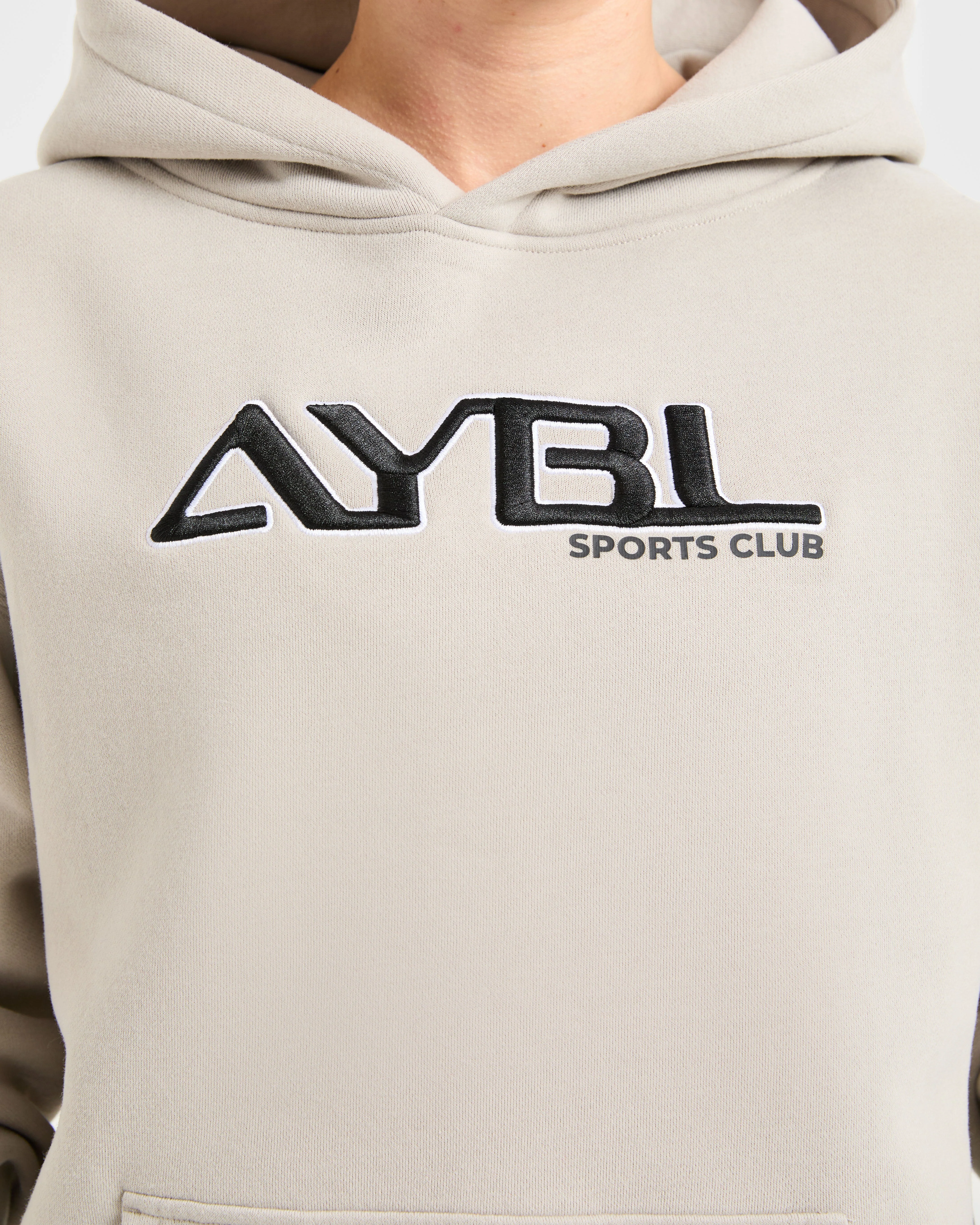 Retro Embroidered Oversized Hoodie - Taupe Grey - Image 5