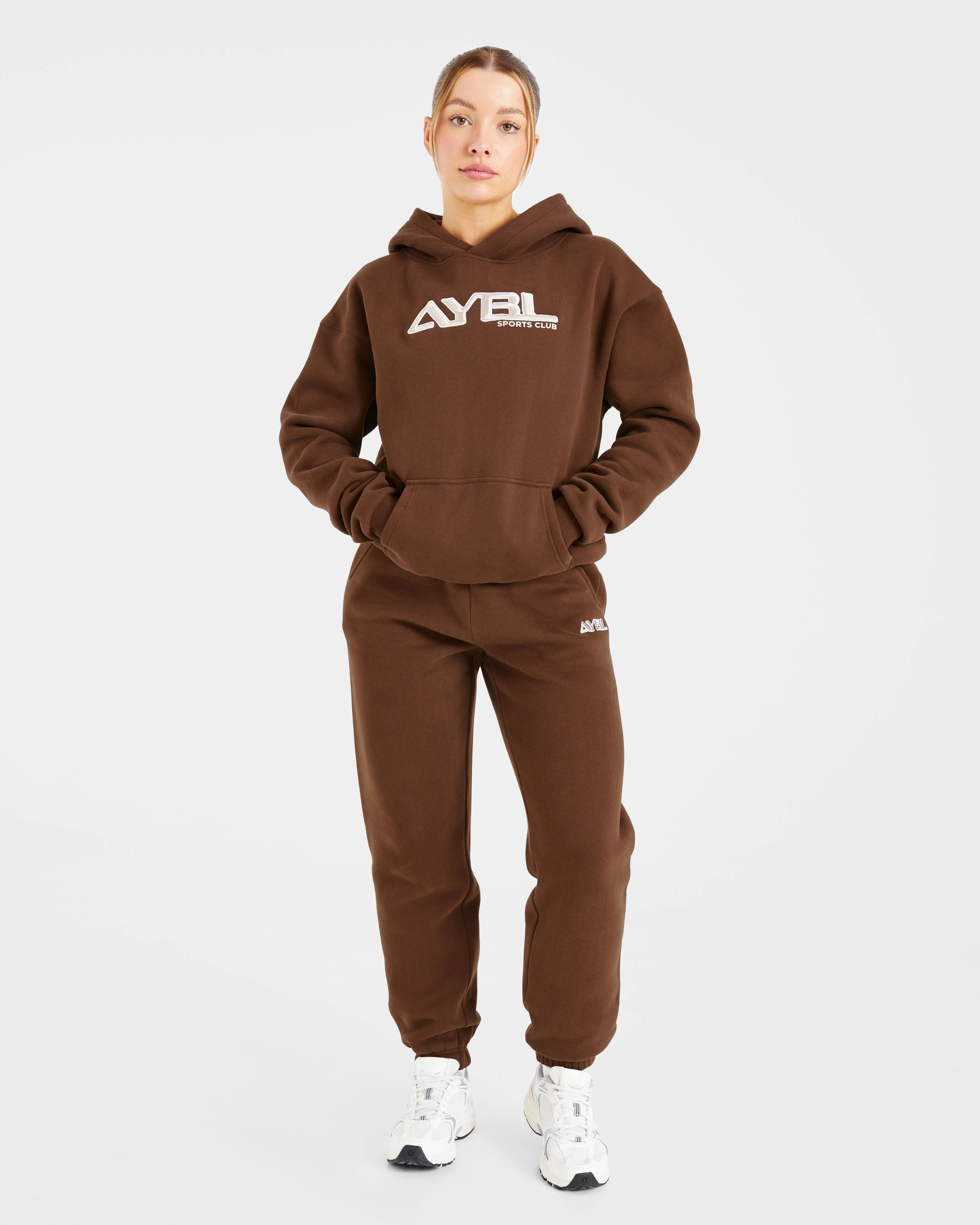 Retro Embroidered Oversized Joggers - Brown - Image 3