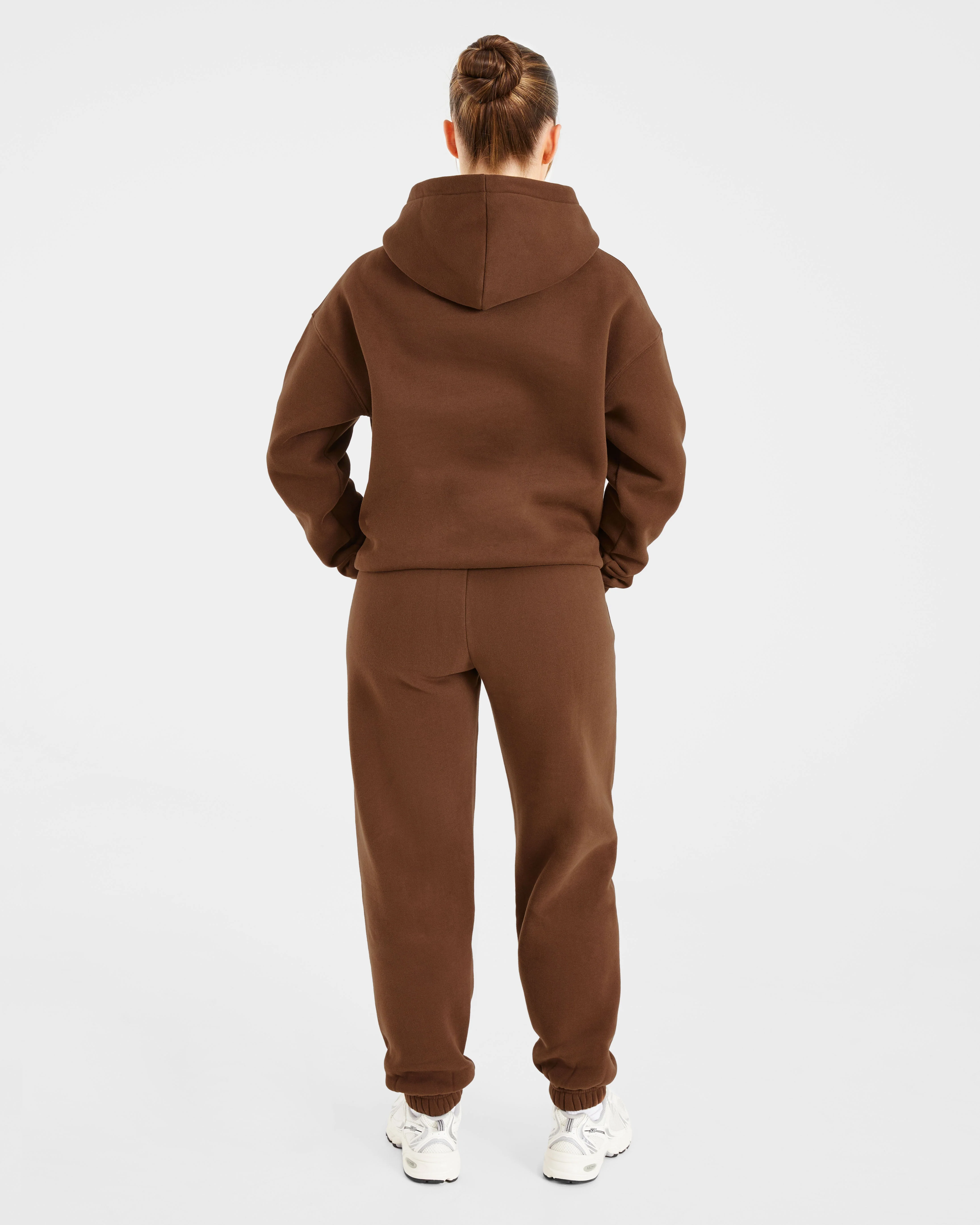 Retro Embroidered Oversized Joggers - Brown - Image 4