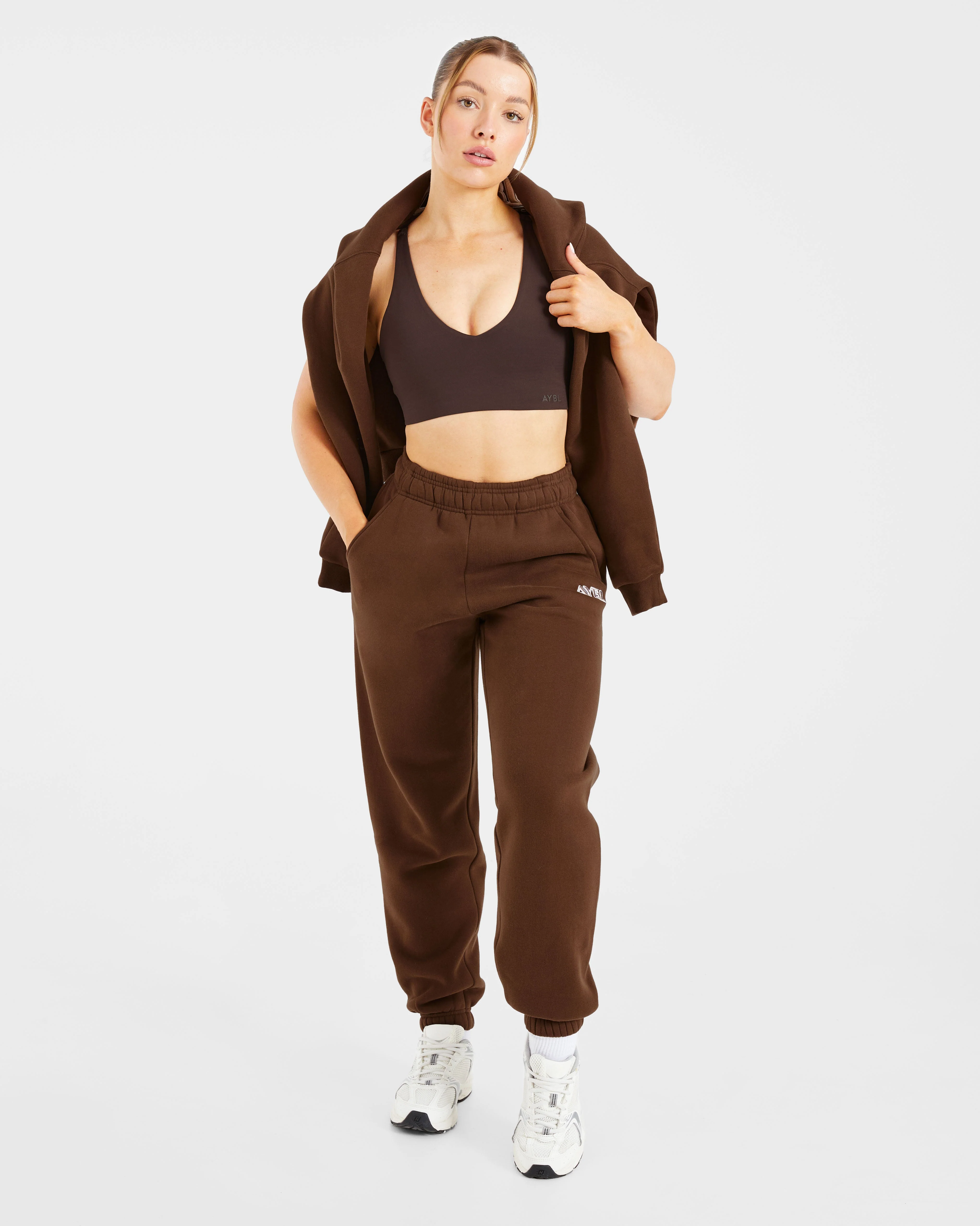 Retro Embroidered Oversized Joggers - Brown - Image 7