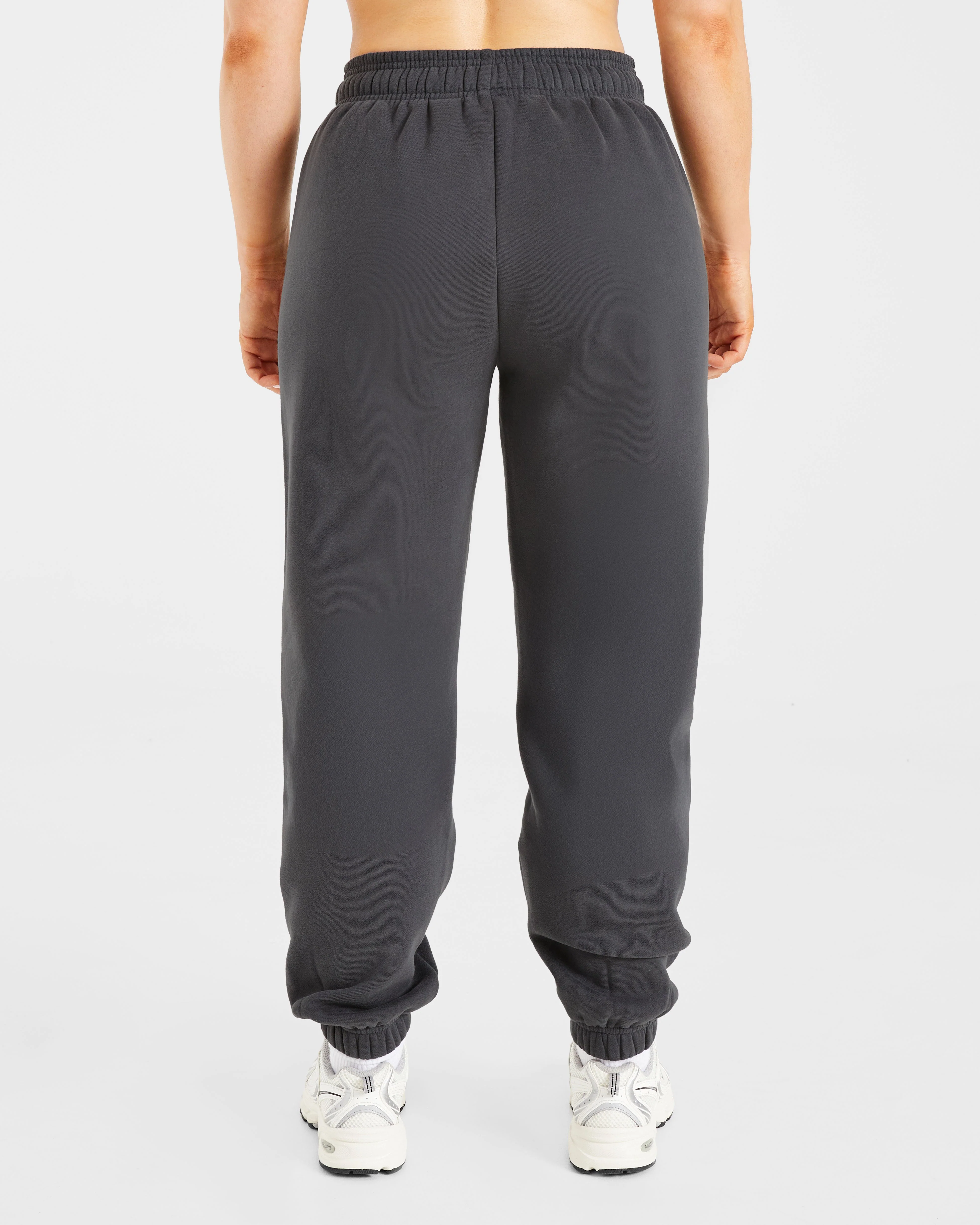 Retro Embroidered Oversized Joggers - Charcoal - Image 2