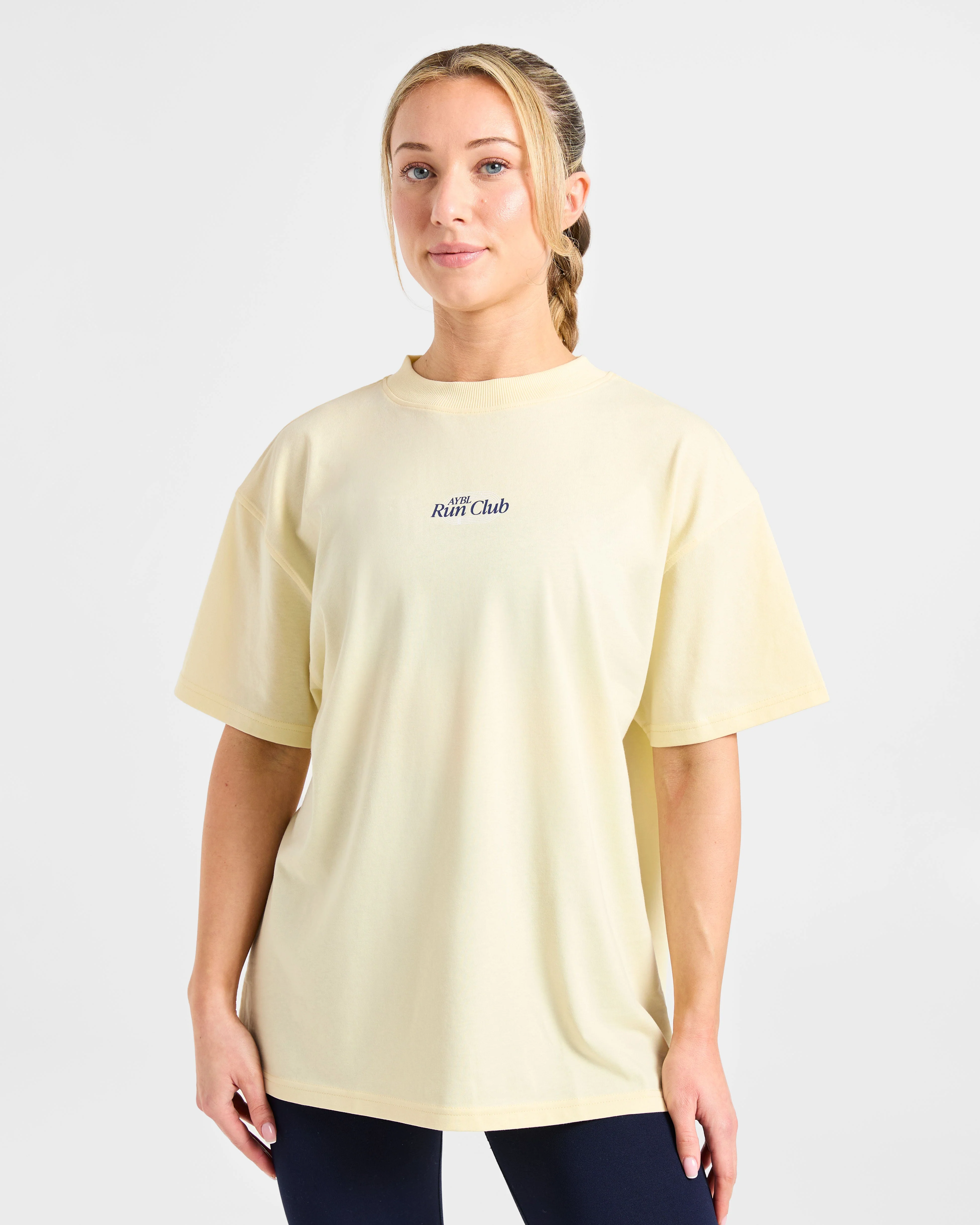Run Club Oversized T Shirt - Butter Jaune - Image 2