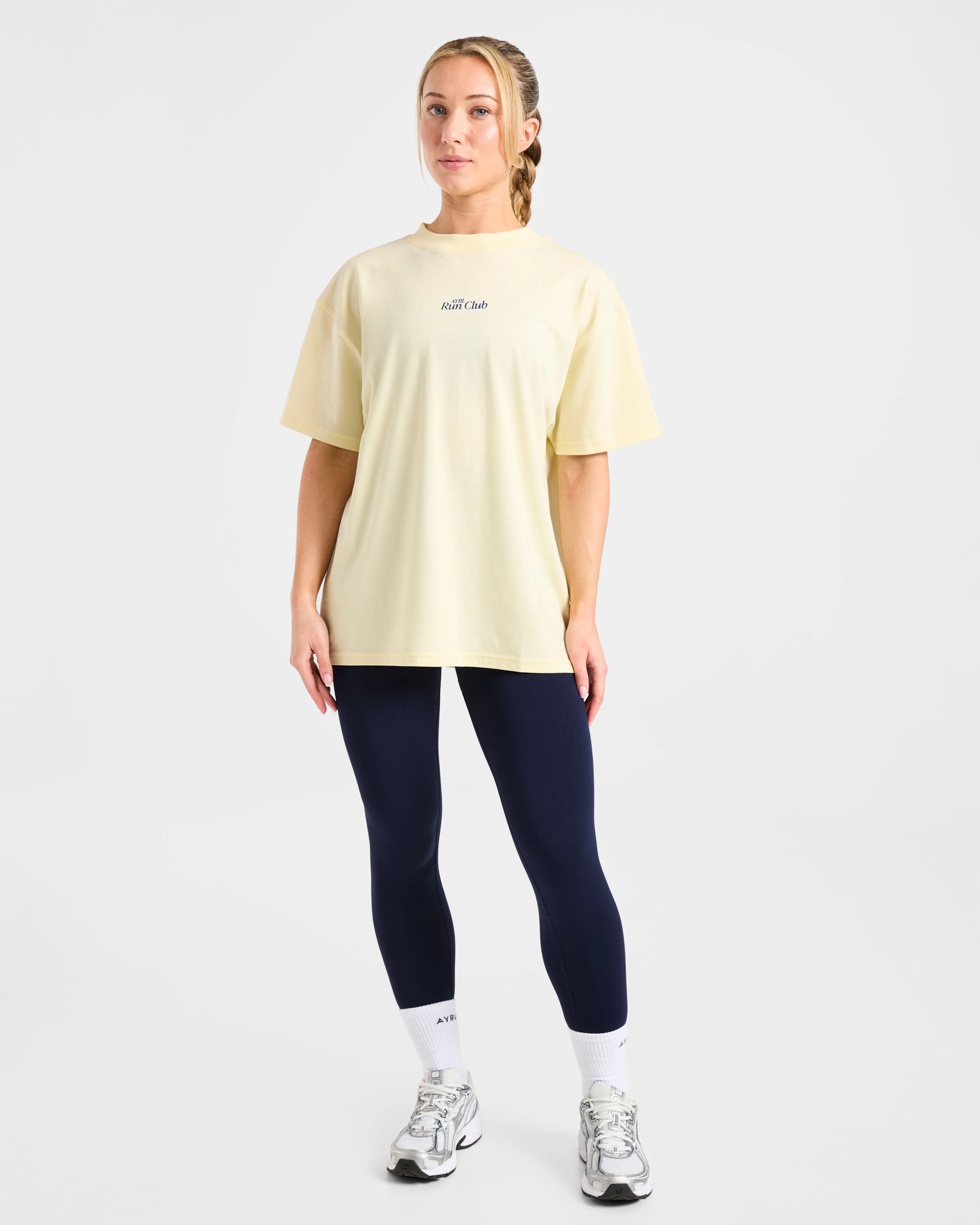 Run Club Oversized T Shirt - Butter Jaune - Image 3