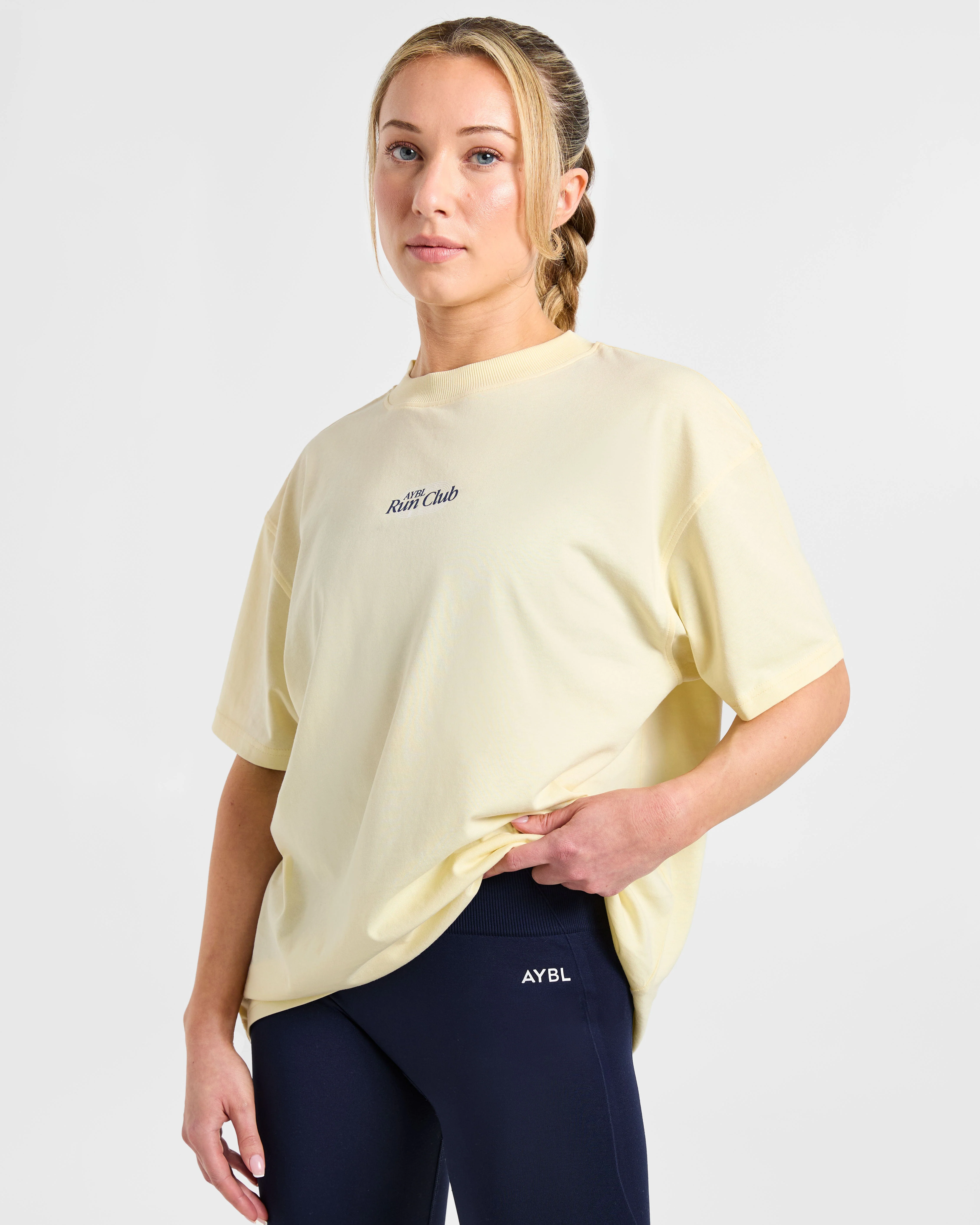 Run Club Oversized T Shirt - Butter Jaune - Image 8