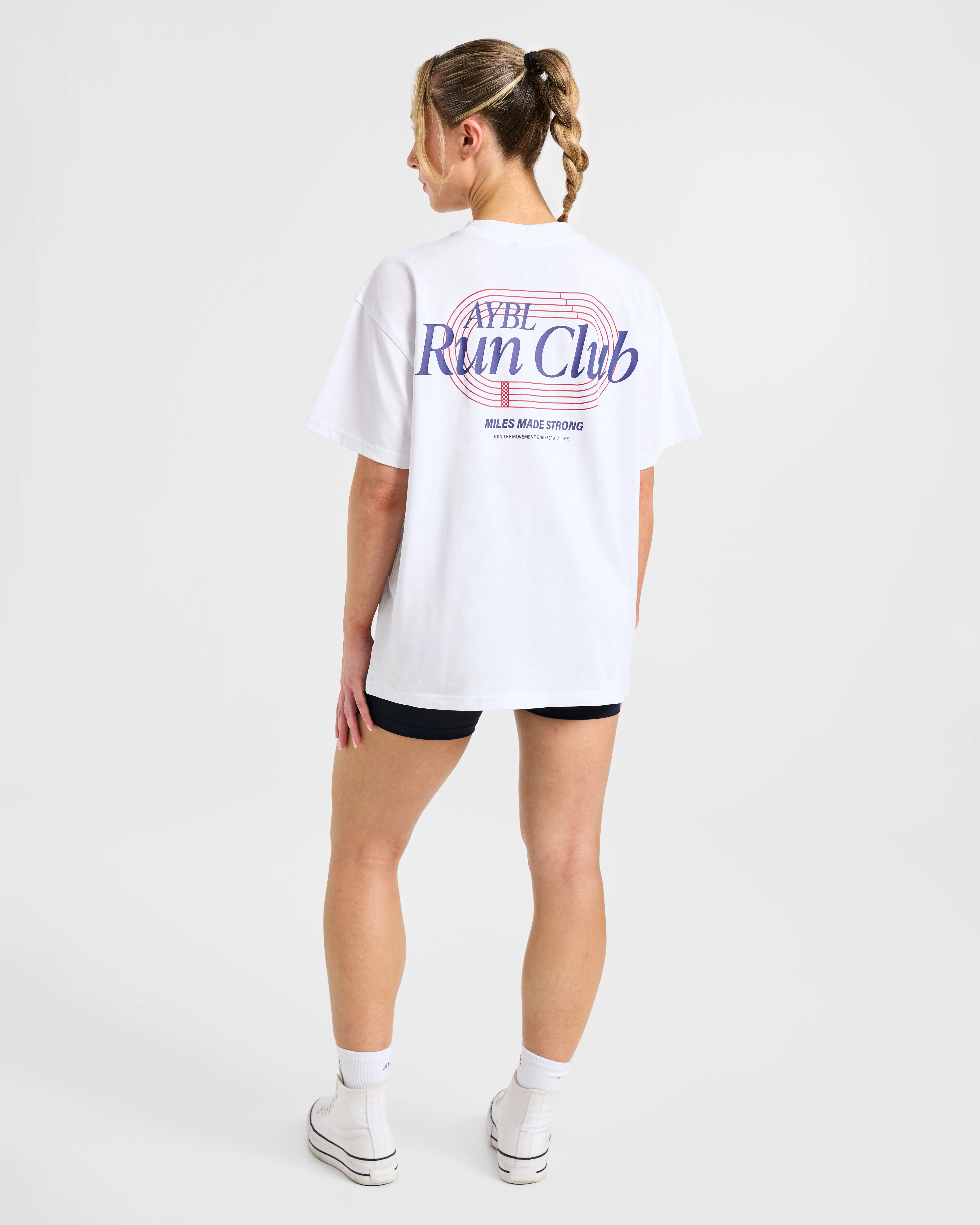 Run Club Oversized T Shirt - Blanc - Image 4