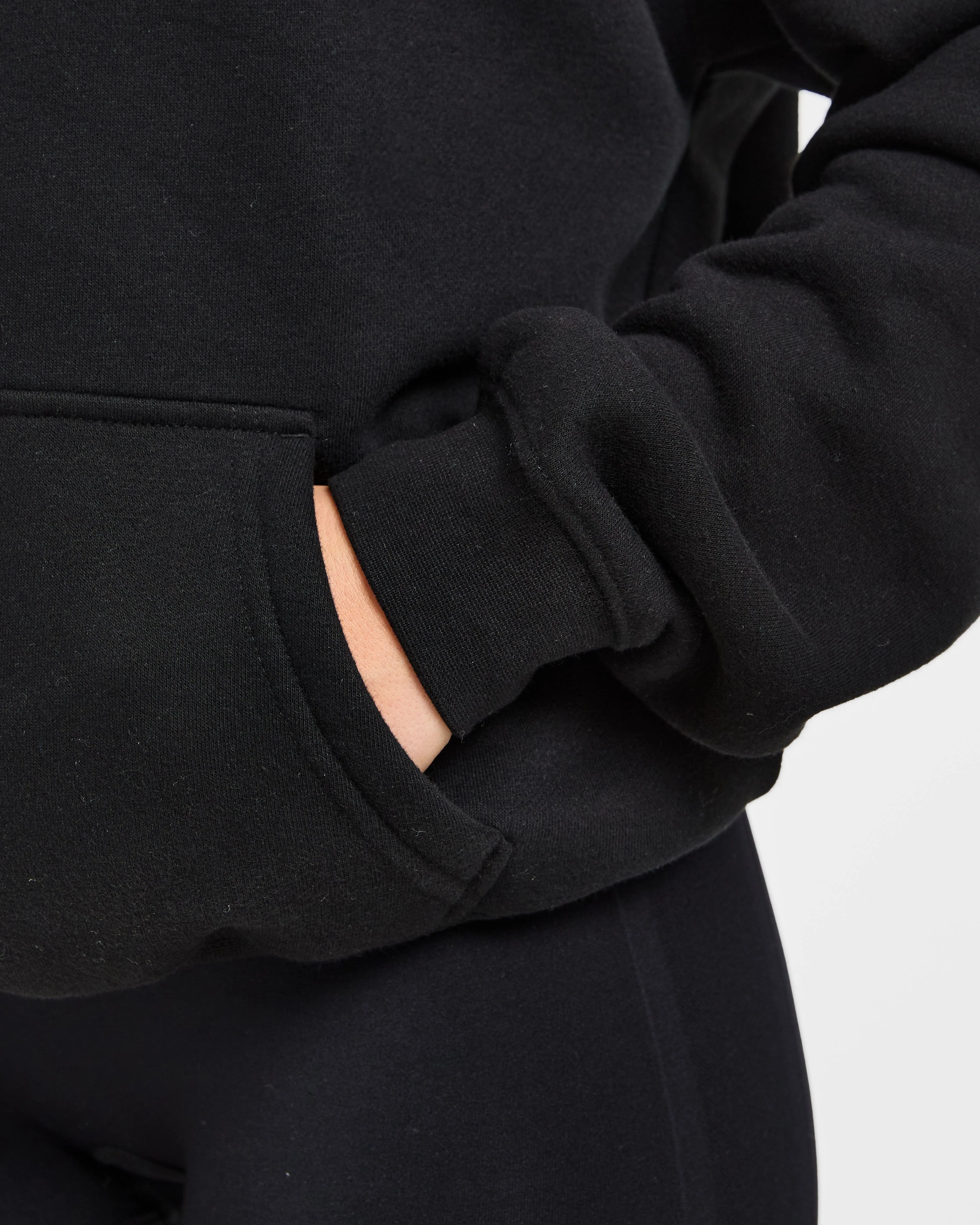 Script Embroidered Oversized Hoodie - Noir - Image 6