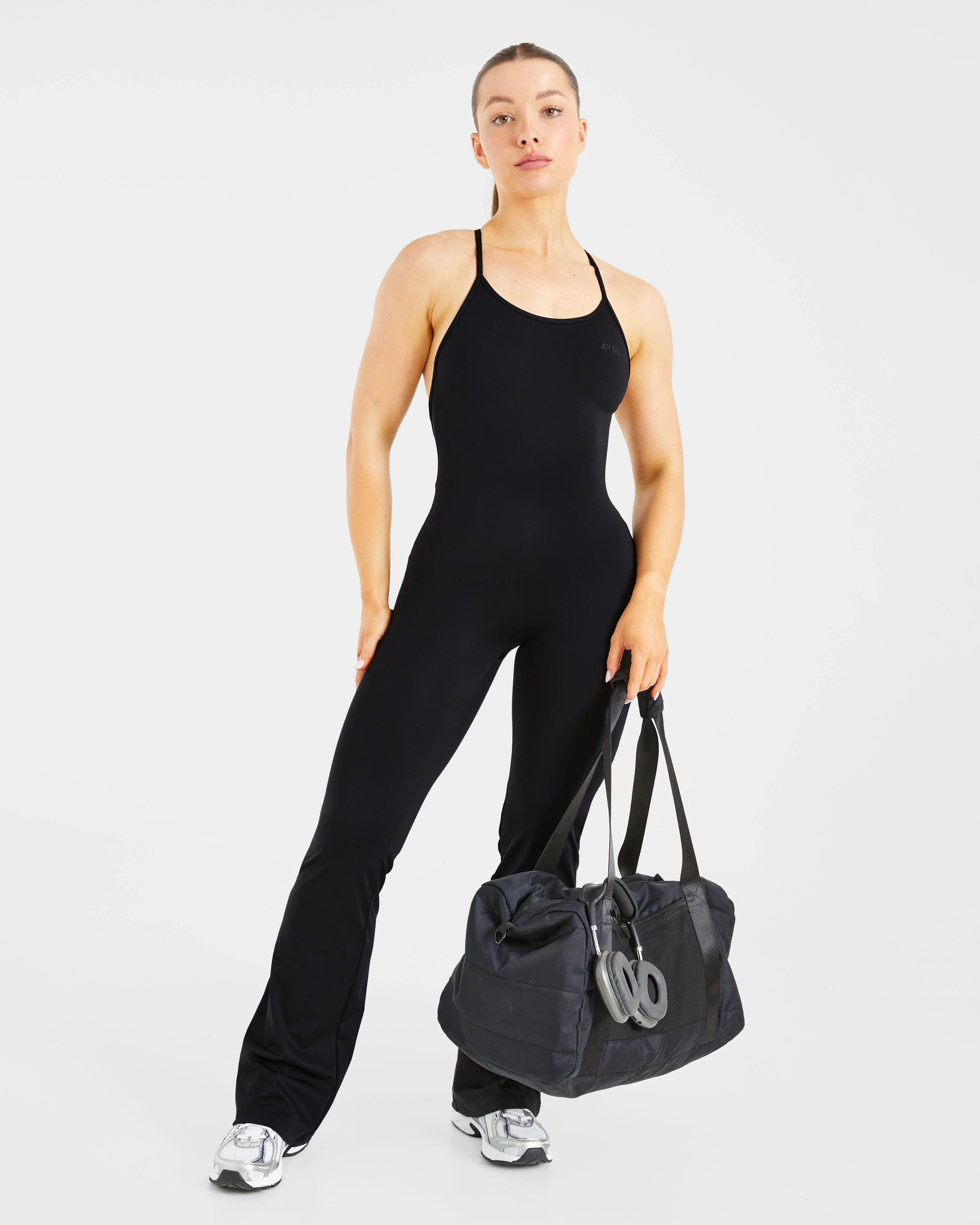 Sculpt Backless Flared All In One - Noir - Image 7