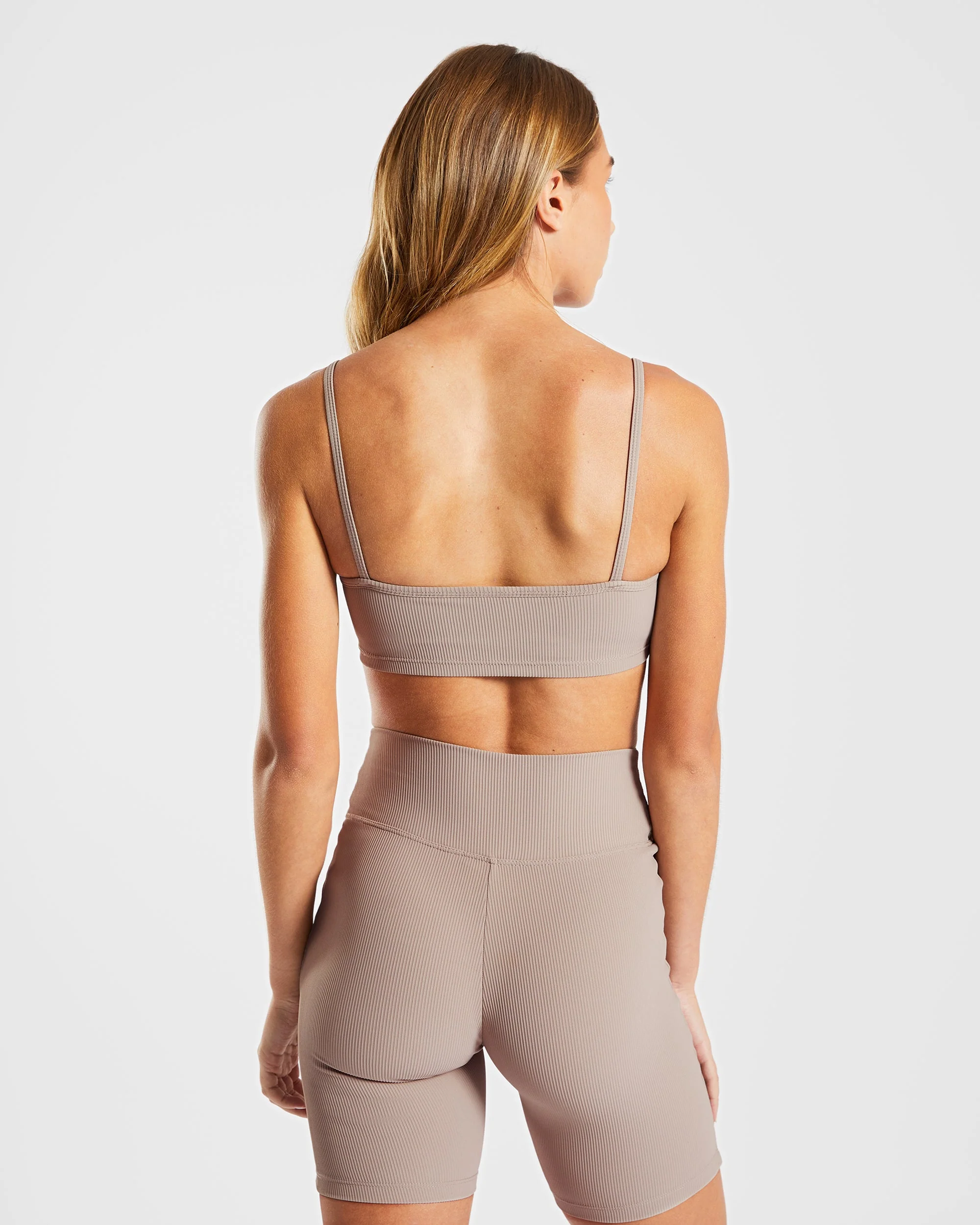 Sculpt Ribbed Bralet - Taupe - Image 2