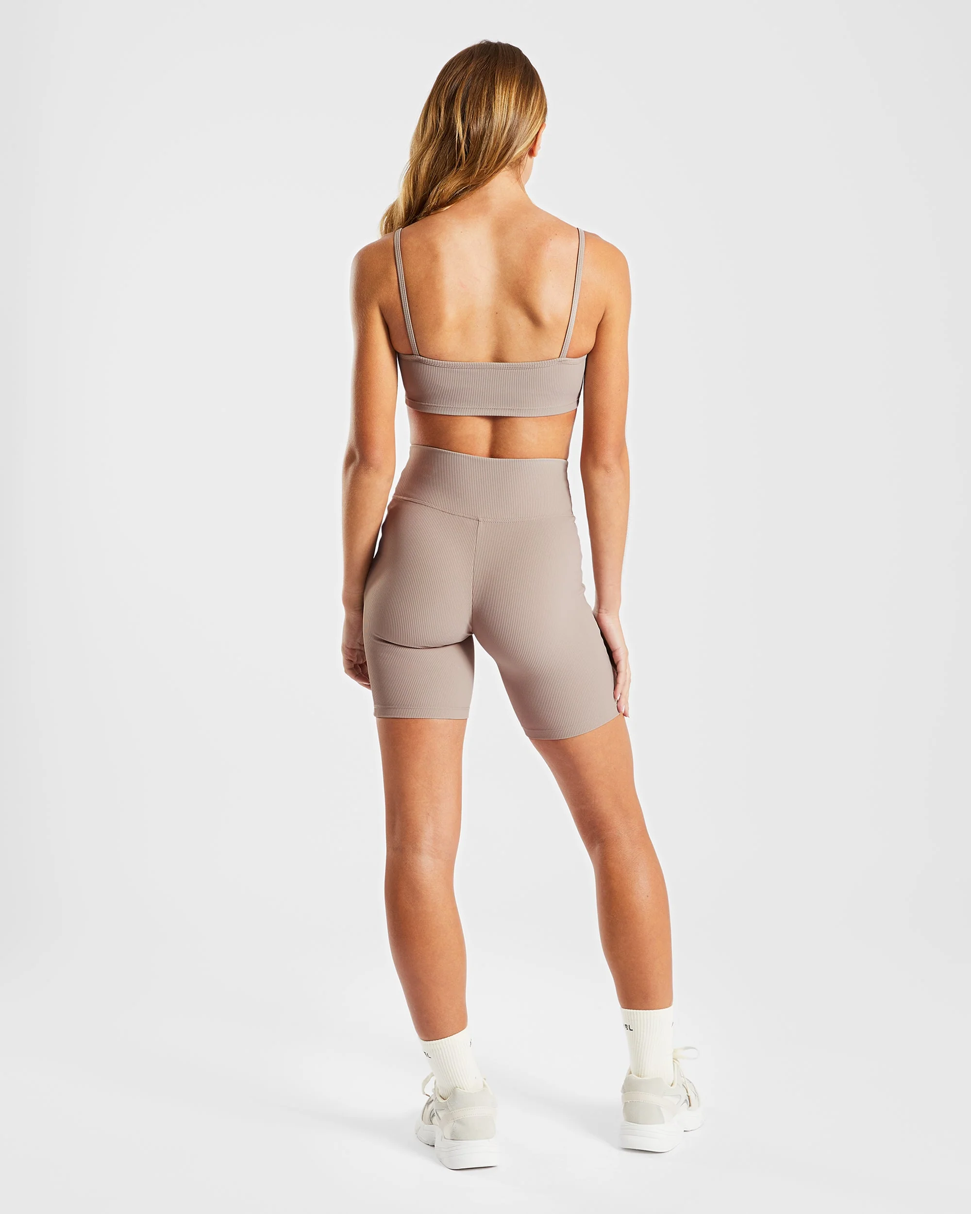Sculpt Ribbed Bralet - Taupe - Image 4