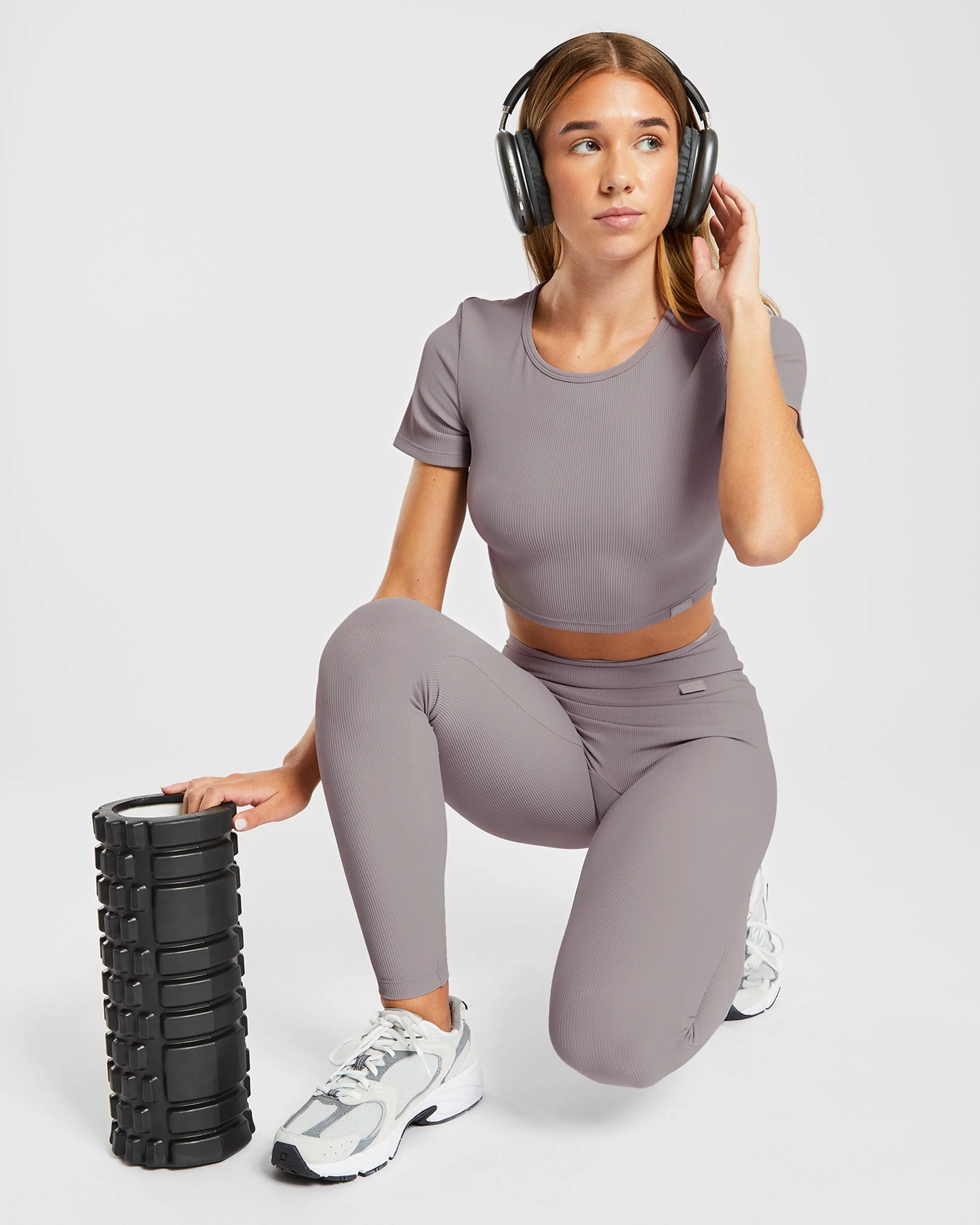 Sculpt Ribbed Leggings - Fog Gris - Image 8