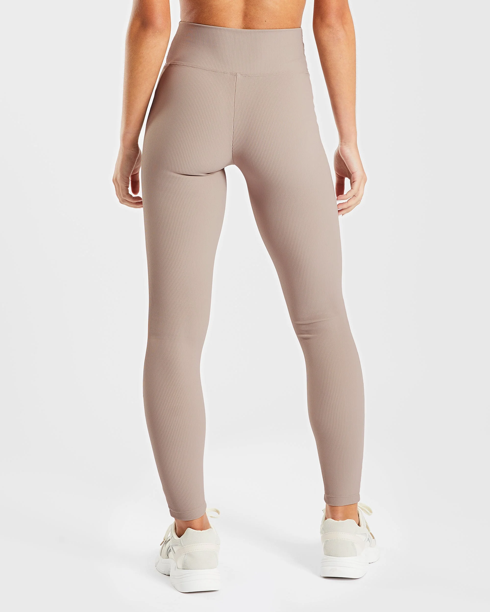 Sculpt Ribbed Leggings - Taupe - Image 2