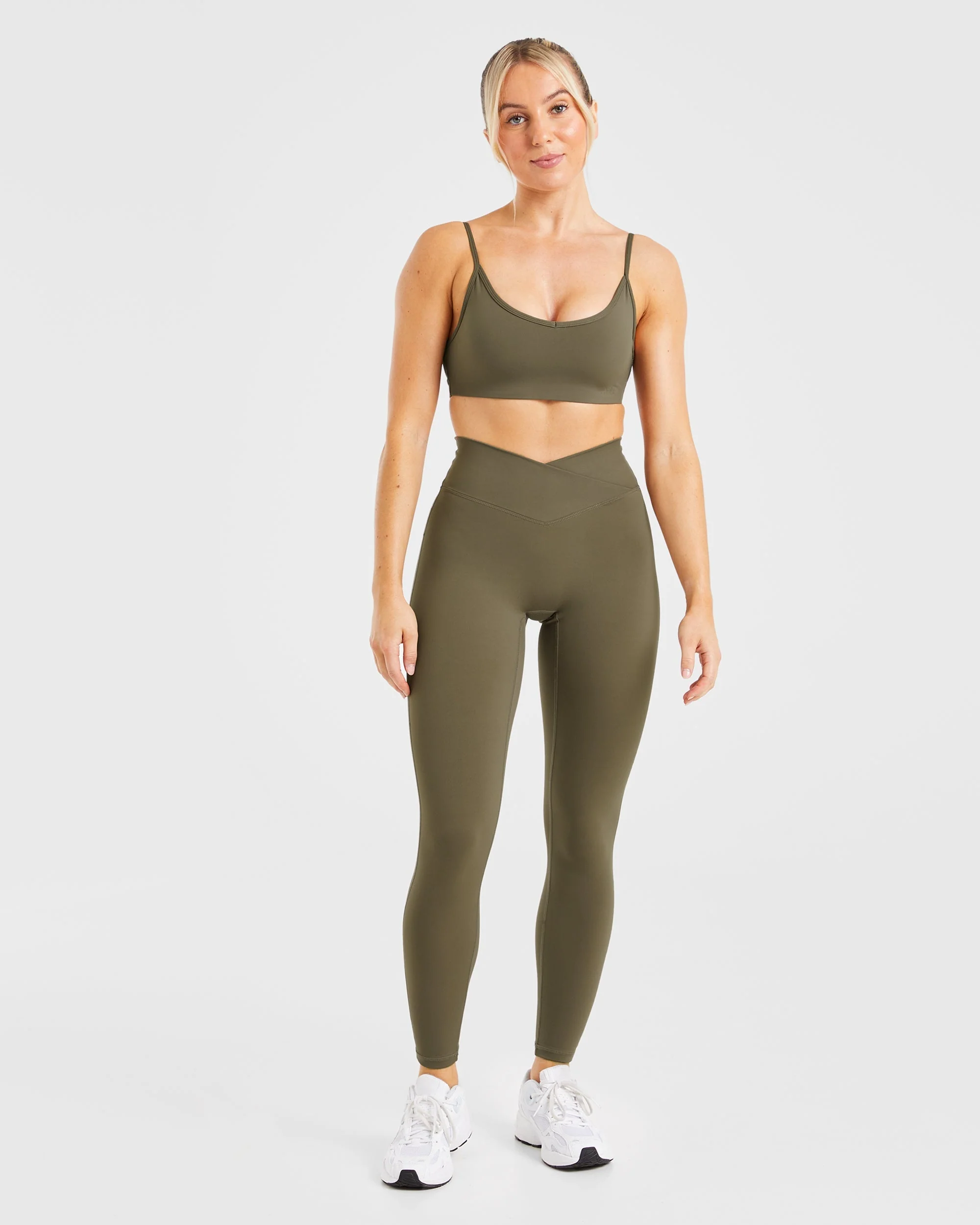 Sculpt Wrap Leggings - Deep Khaki - Image 3