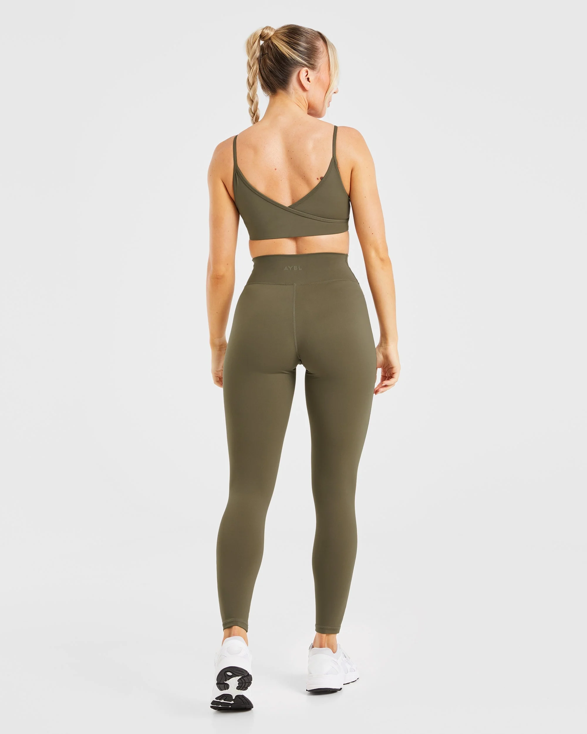 Sculpt Wrap Leggings - Deep Khaki - Image 4