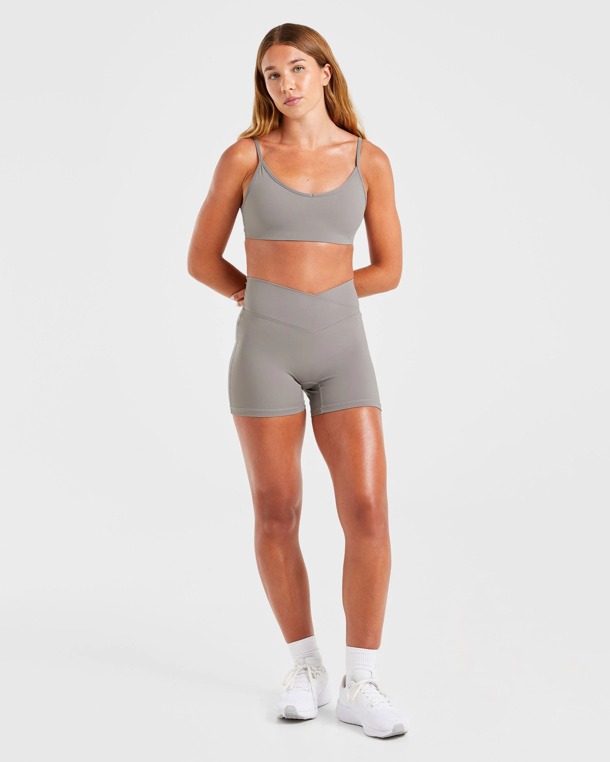 Sculpt Wrap Shorts - Smoke Gris - Image 3