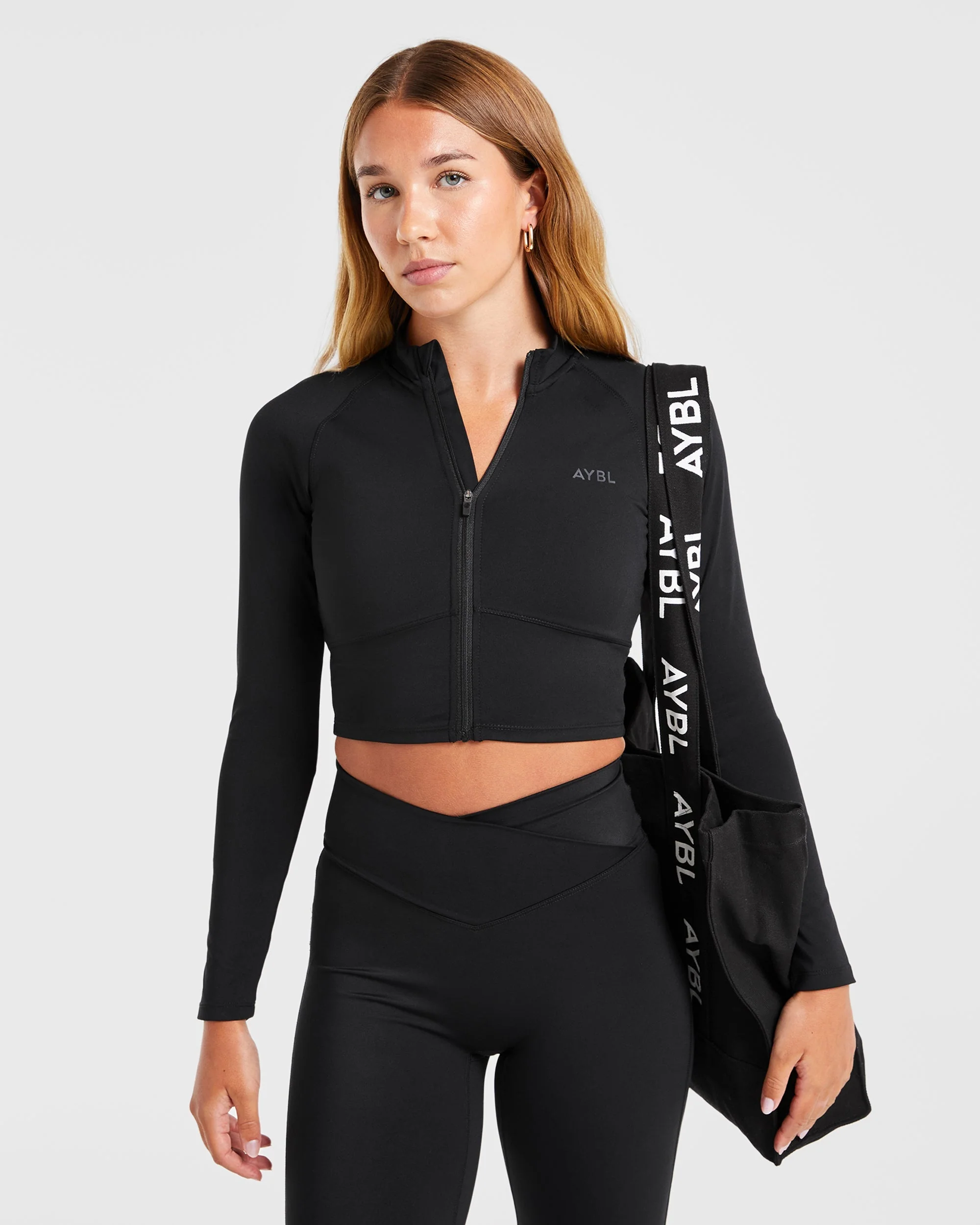 Sculpt Wrap Zip Up Jacket - Noir - Image 8
