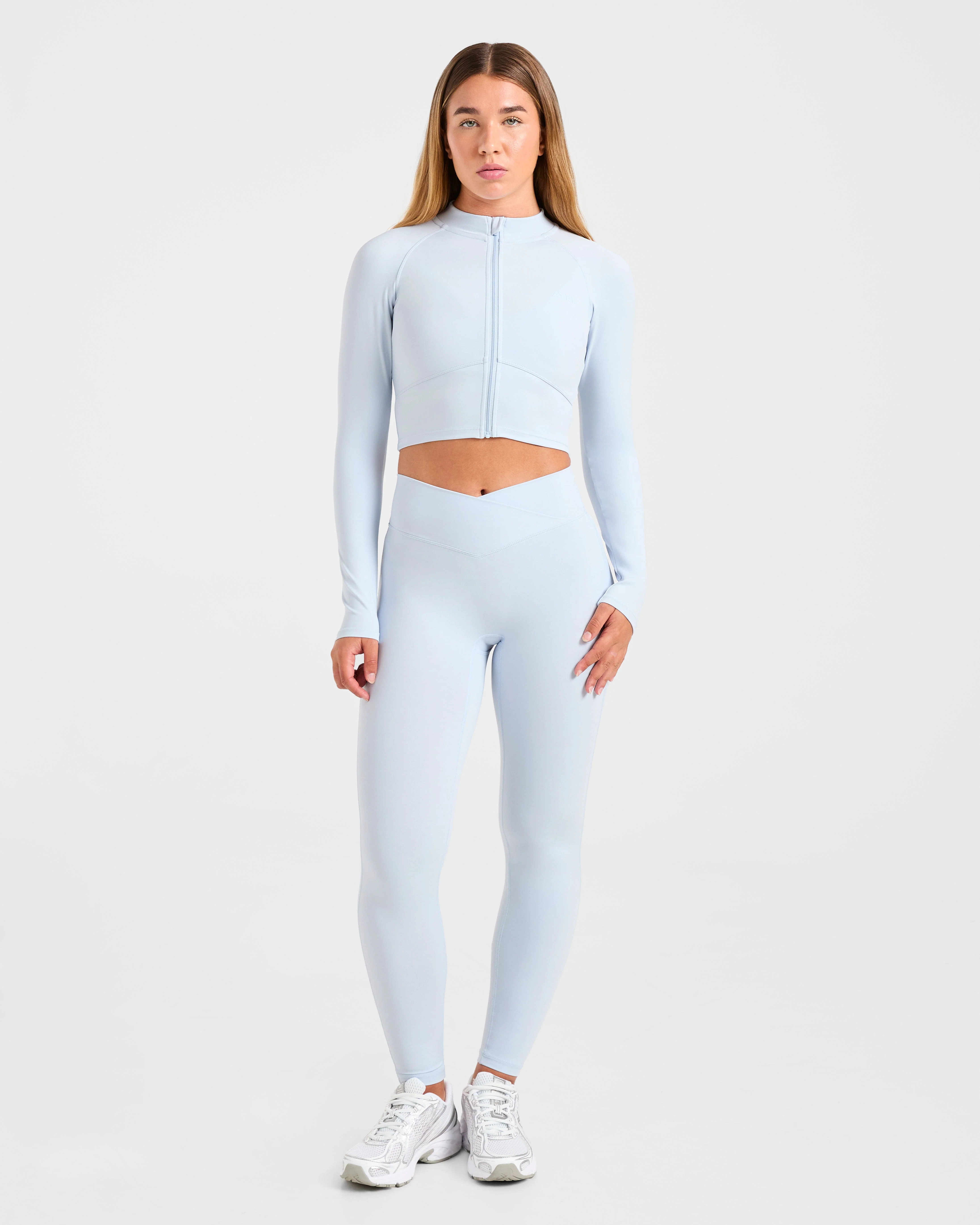Sculpt Wrap Zip Up Jacket - Iced Bleu - Image 3