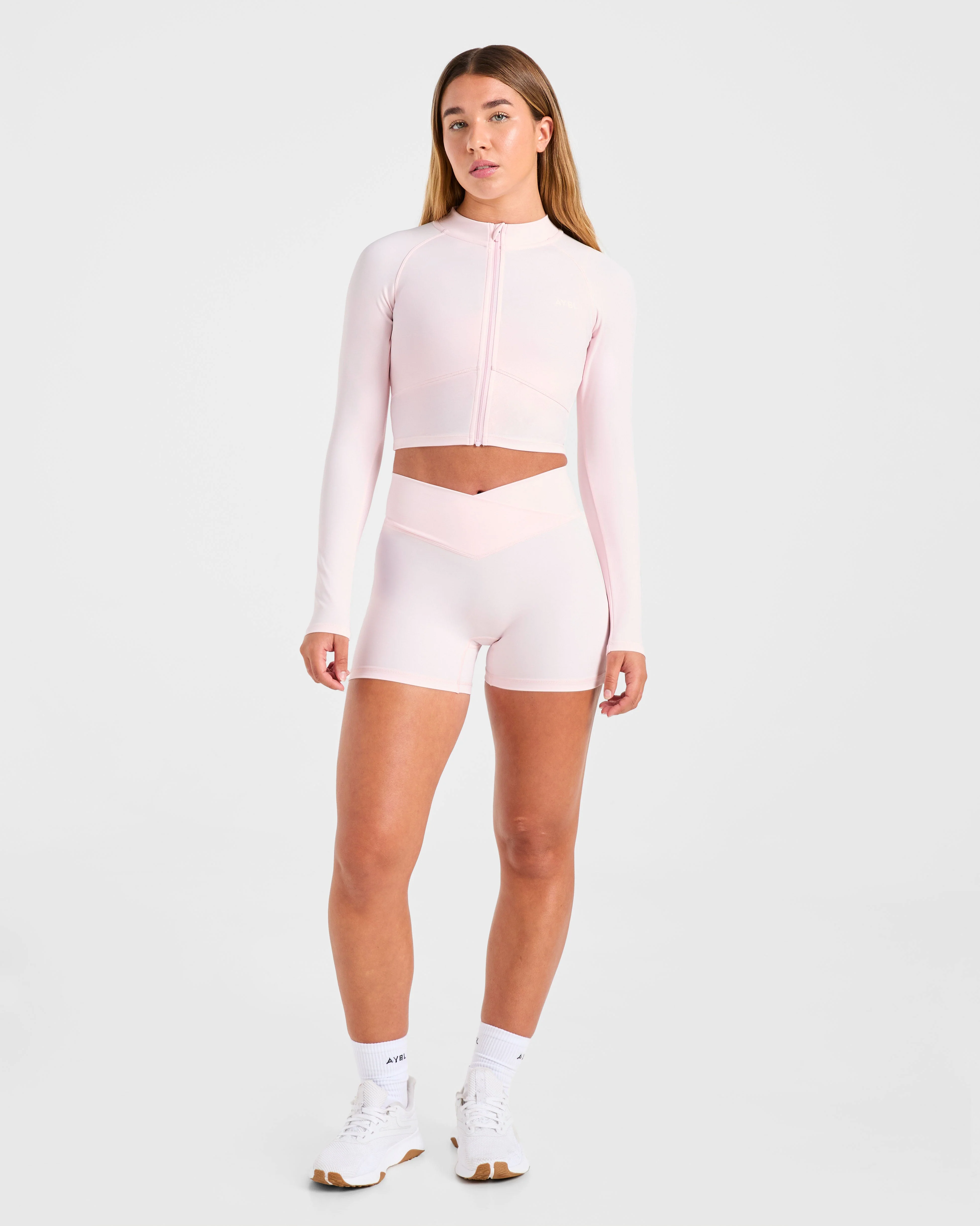 Sculpt Wrap Zip Up Jacket - Iced Rose - Image 3