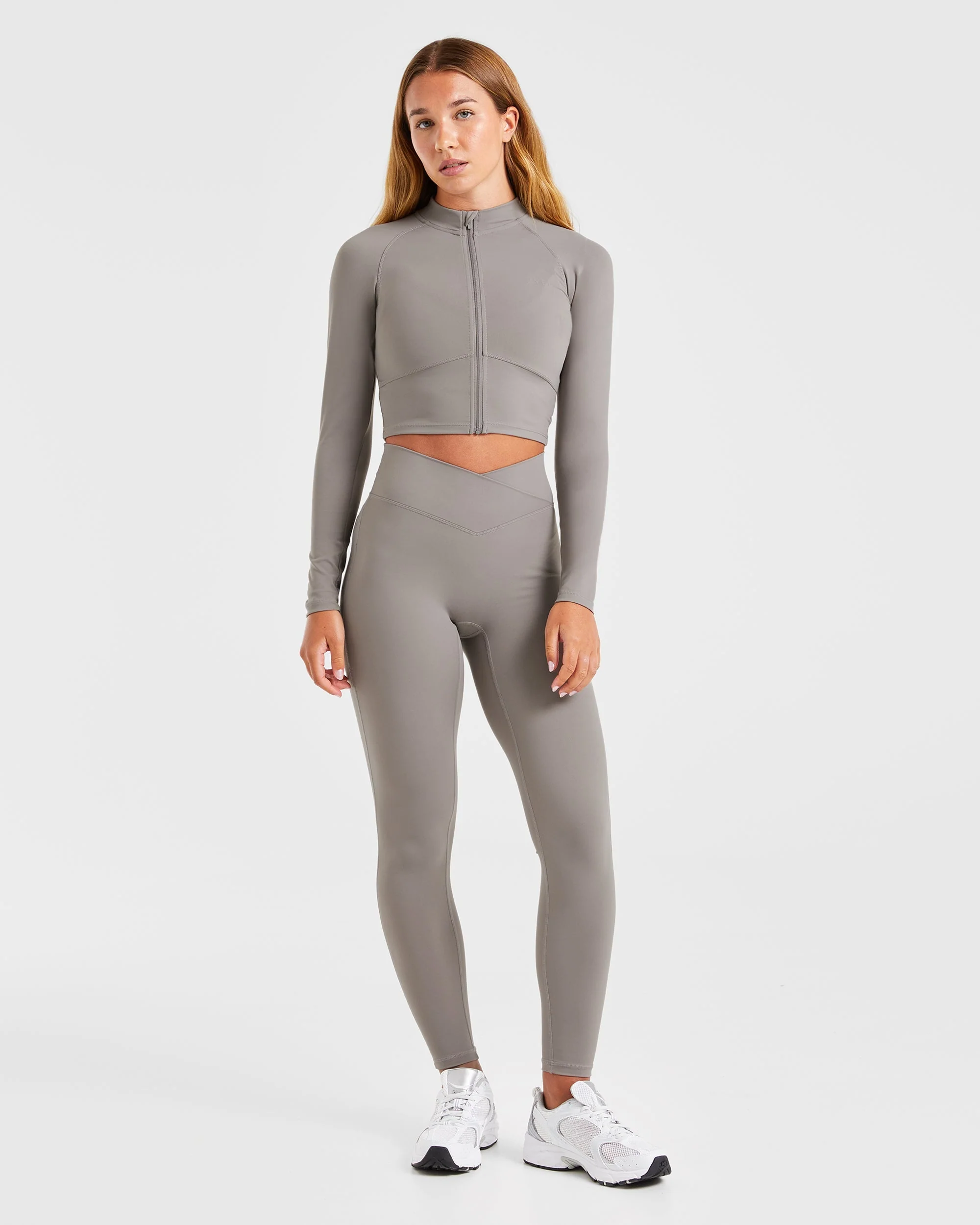Sculpt Wrap Zip Up Jacket - Smoke Gris - Image 3