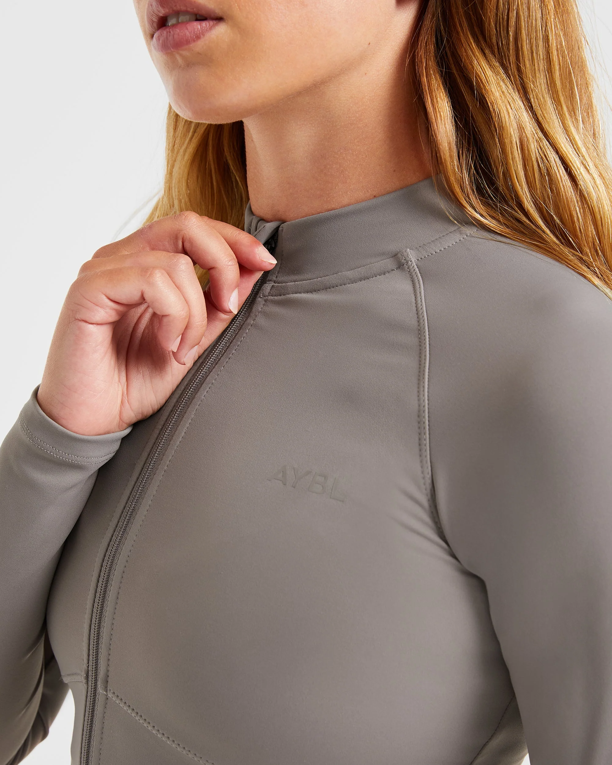 Sculpt Wrap Zip Up Jacket - Smoke Gris - Image 6