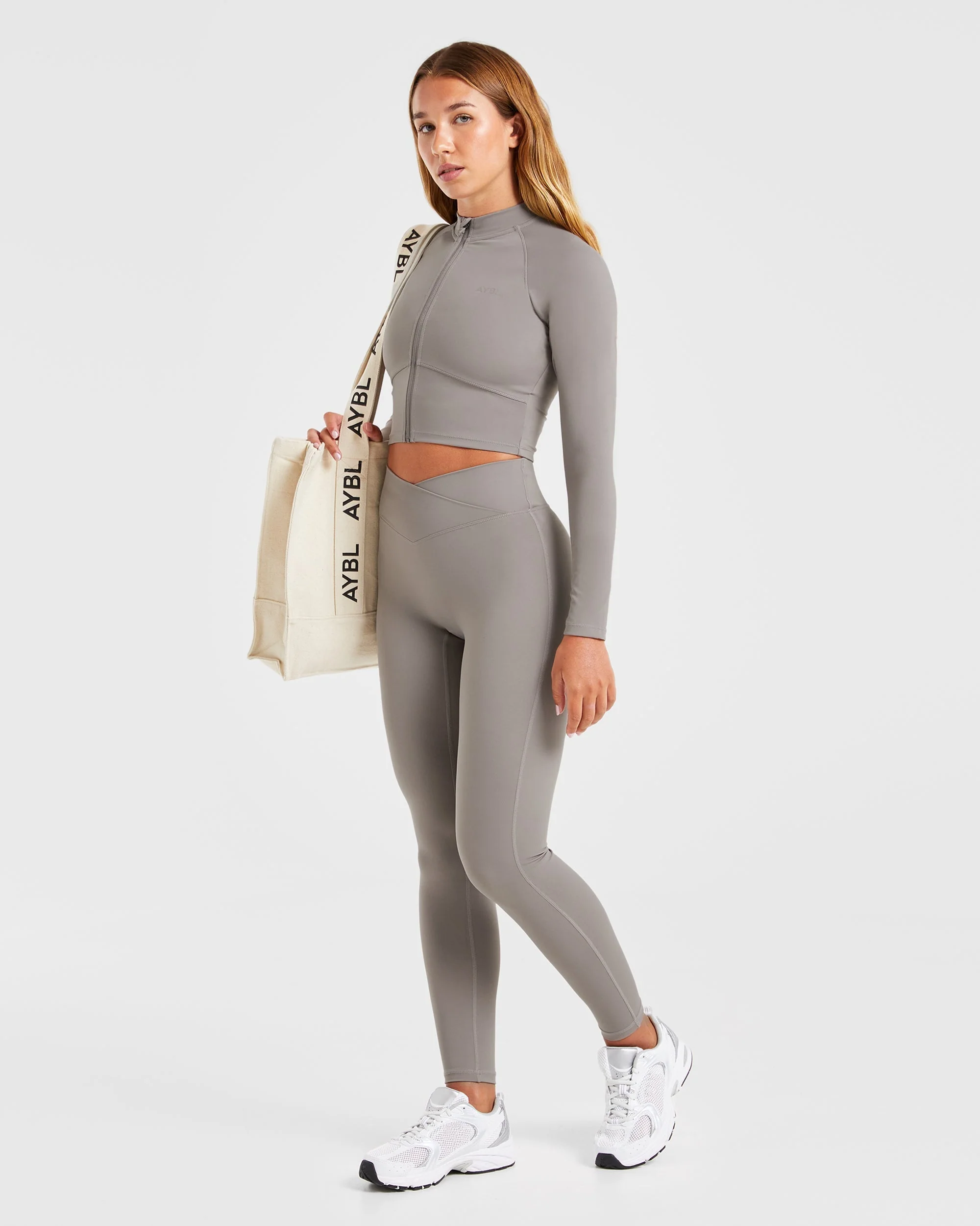 Sculpt Wrap Zip Up Jacket - Smoke Gris - Image 7