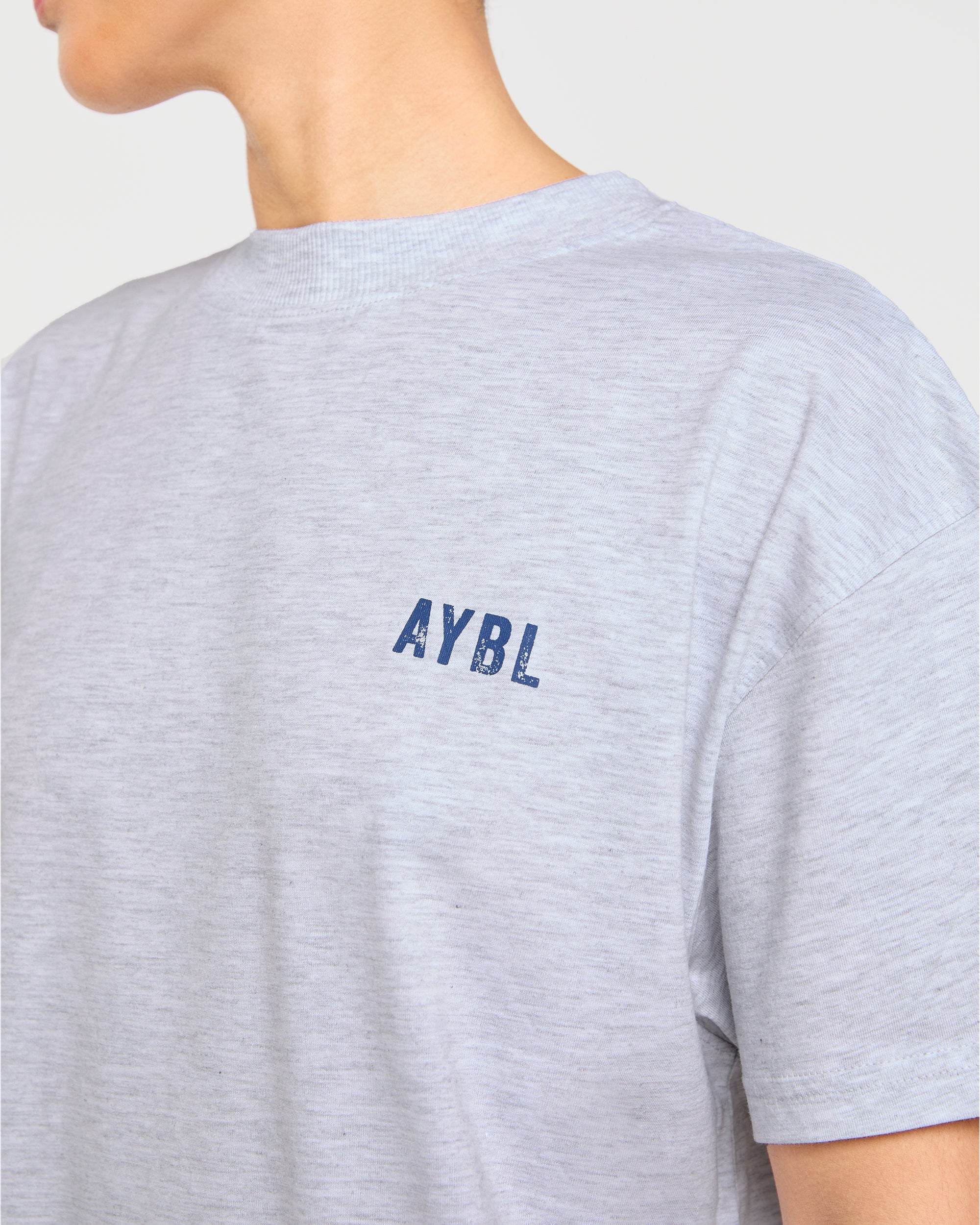 Sculpting Season Oversized T Shirt - Heather Gris/Navy - Image 5