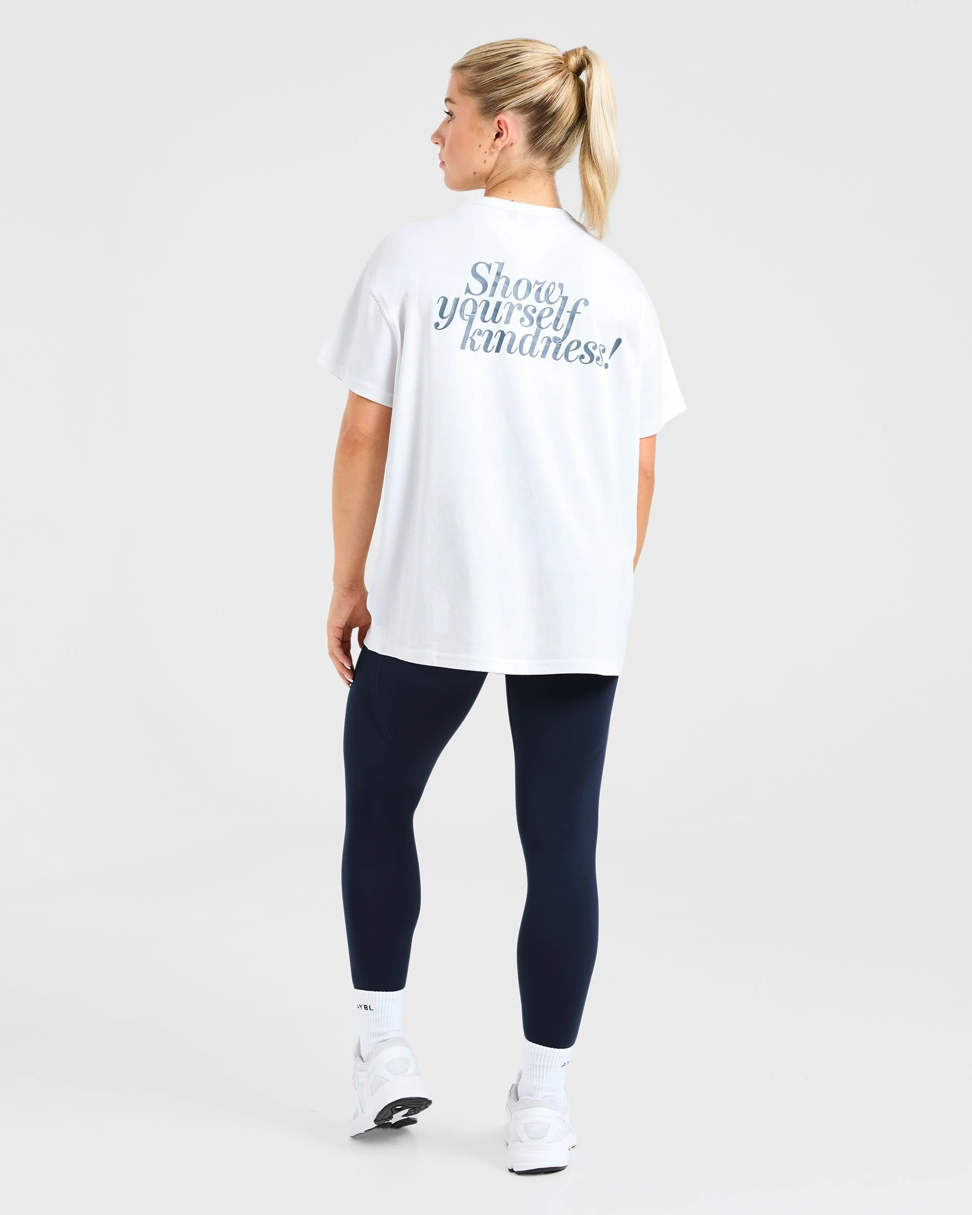 Show Yourself Kindness Oversized T Shirt - Off Blanc/Slate - Image 3