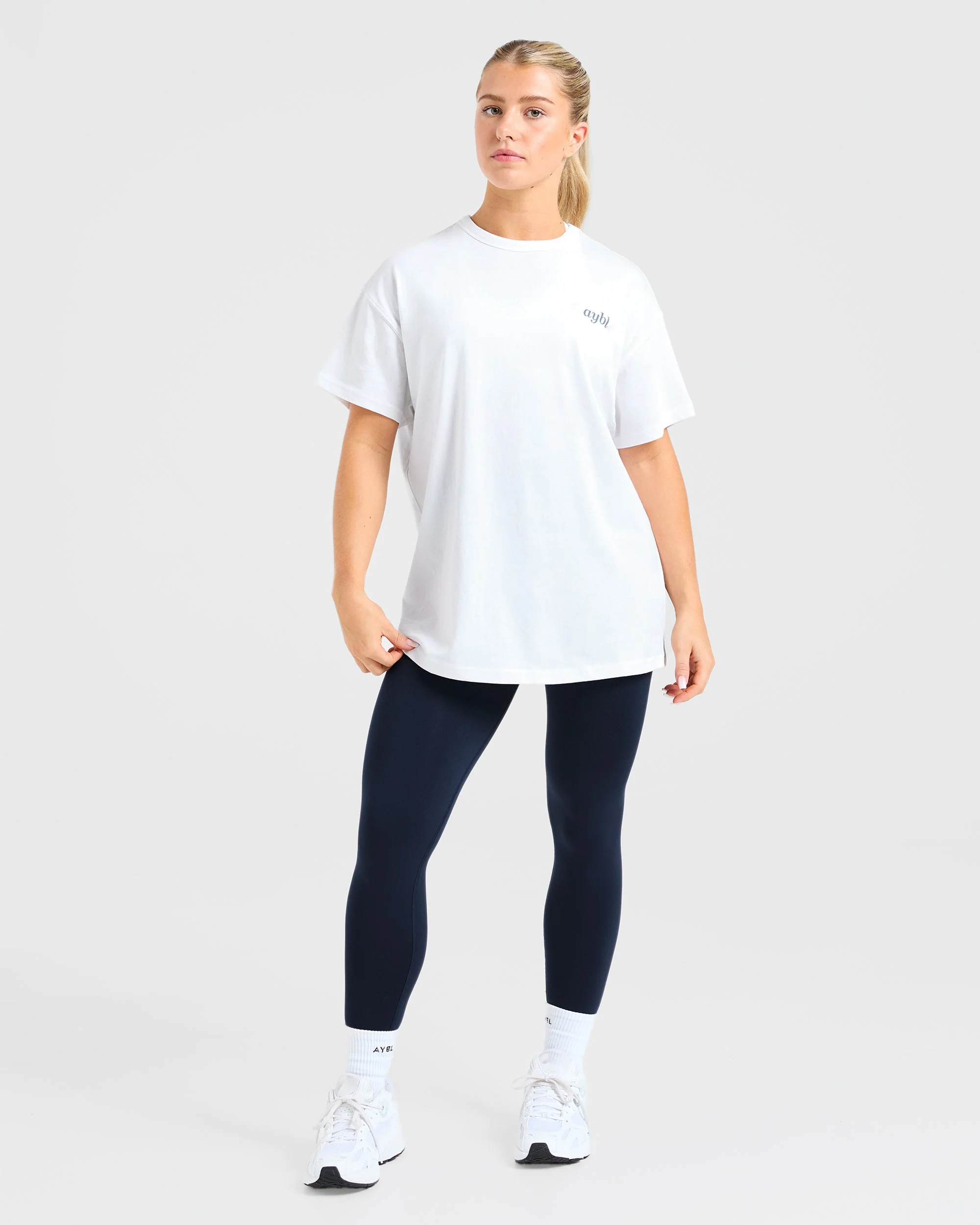 Show Yourself Kindness Oversized T Shirt - Off Blanc/Slate - Image 4