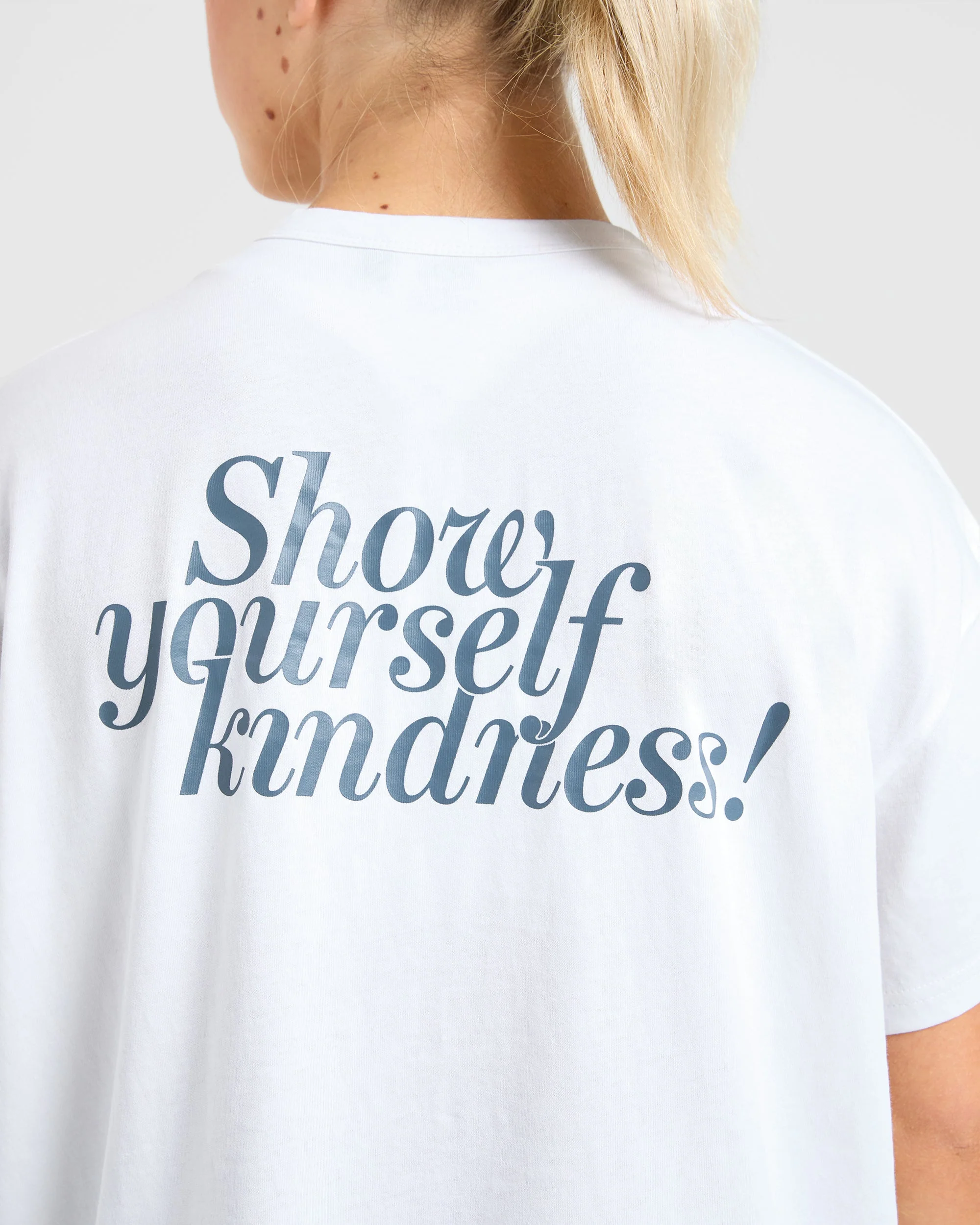 Show Yourself Kindness Oversized T Shirt - Off Blanc/Slate - Image 6