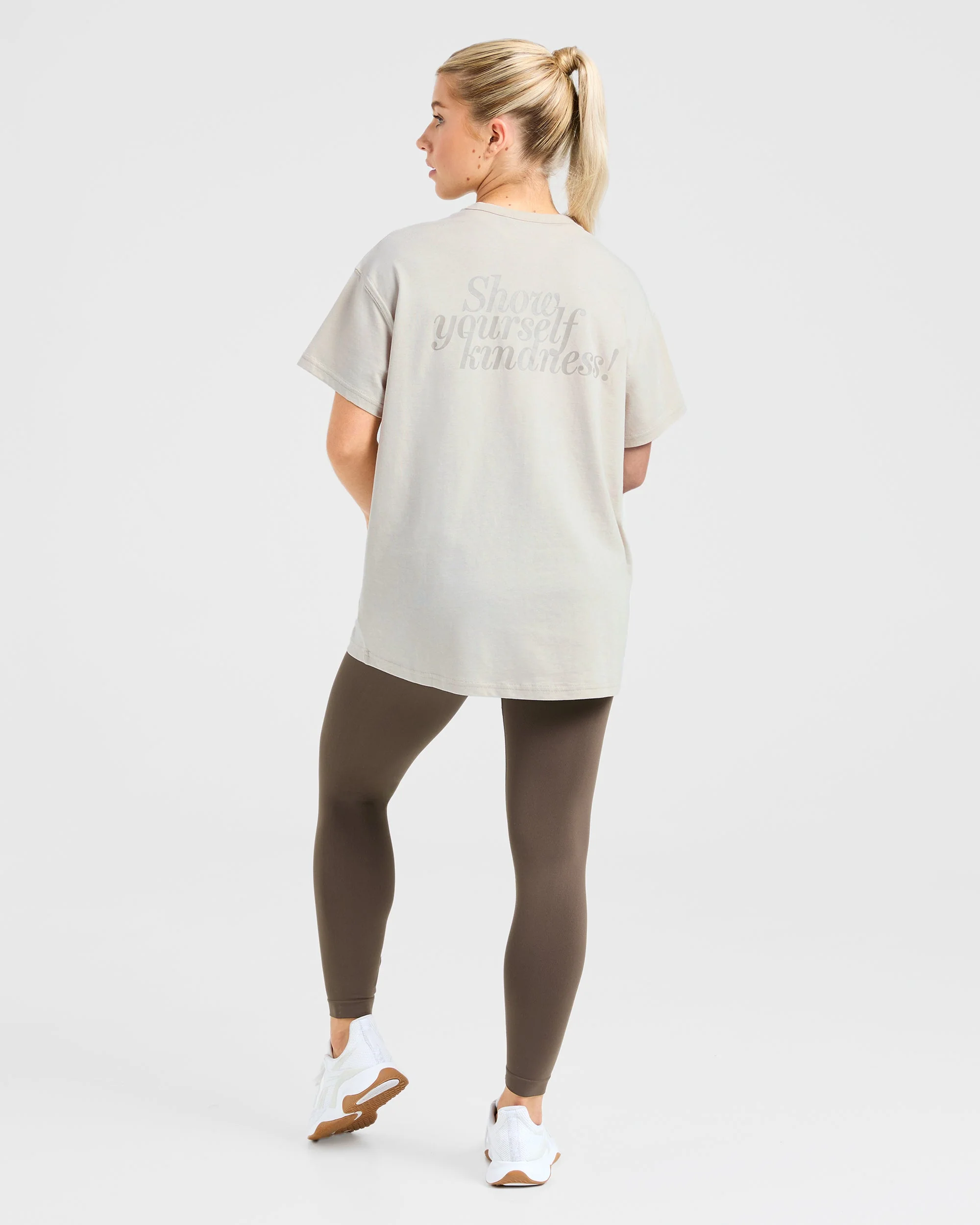 Show Yourself Kindness Oversized T Shirt - Sand - Image 3