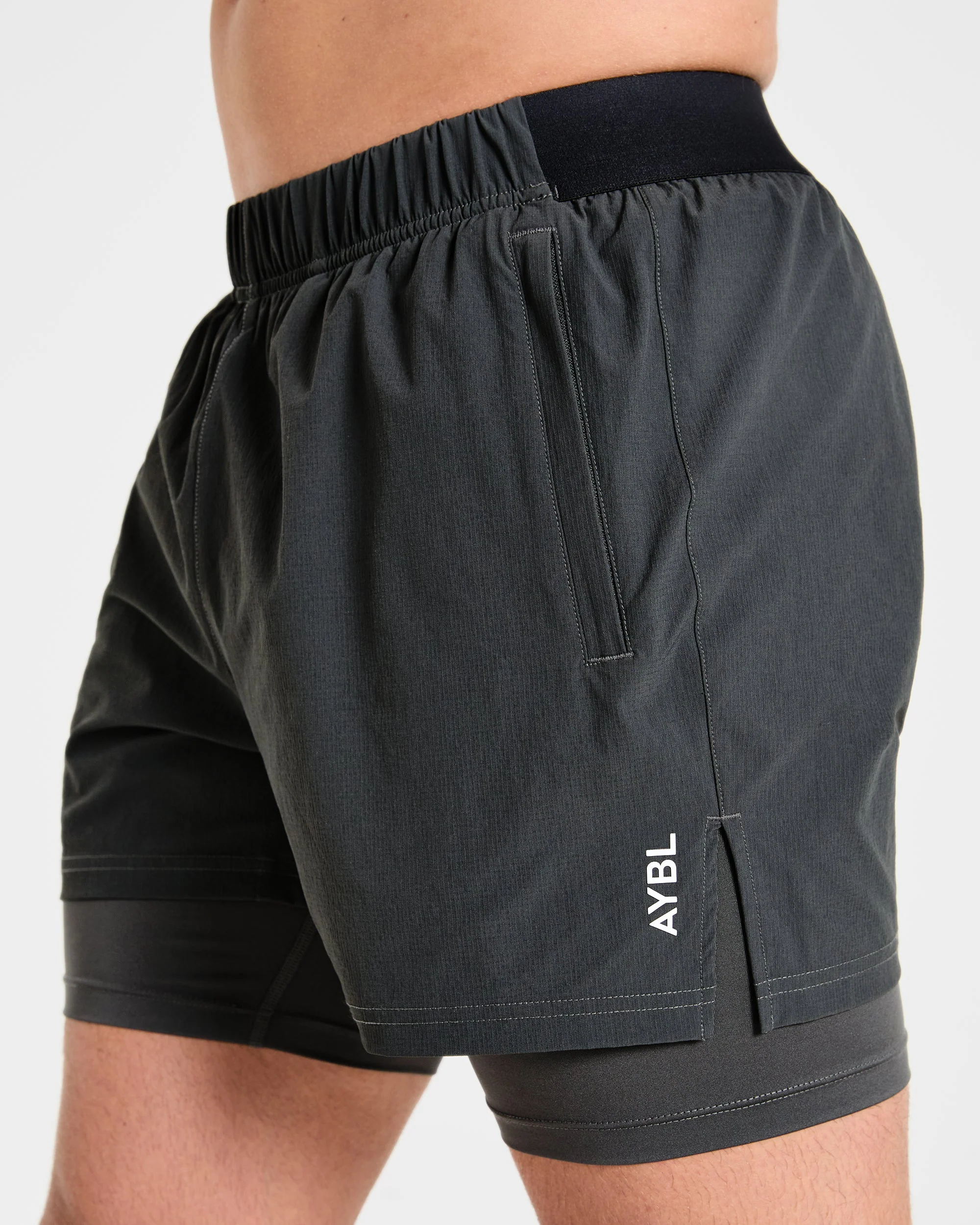 Signature 2 in 1 Shorts - Charcoal - Image 5