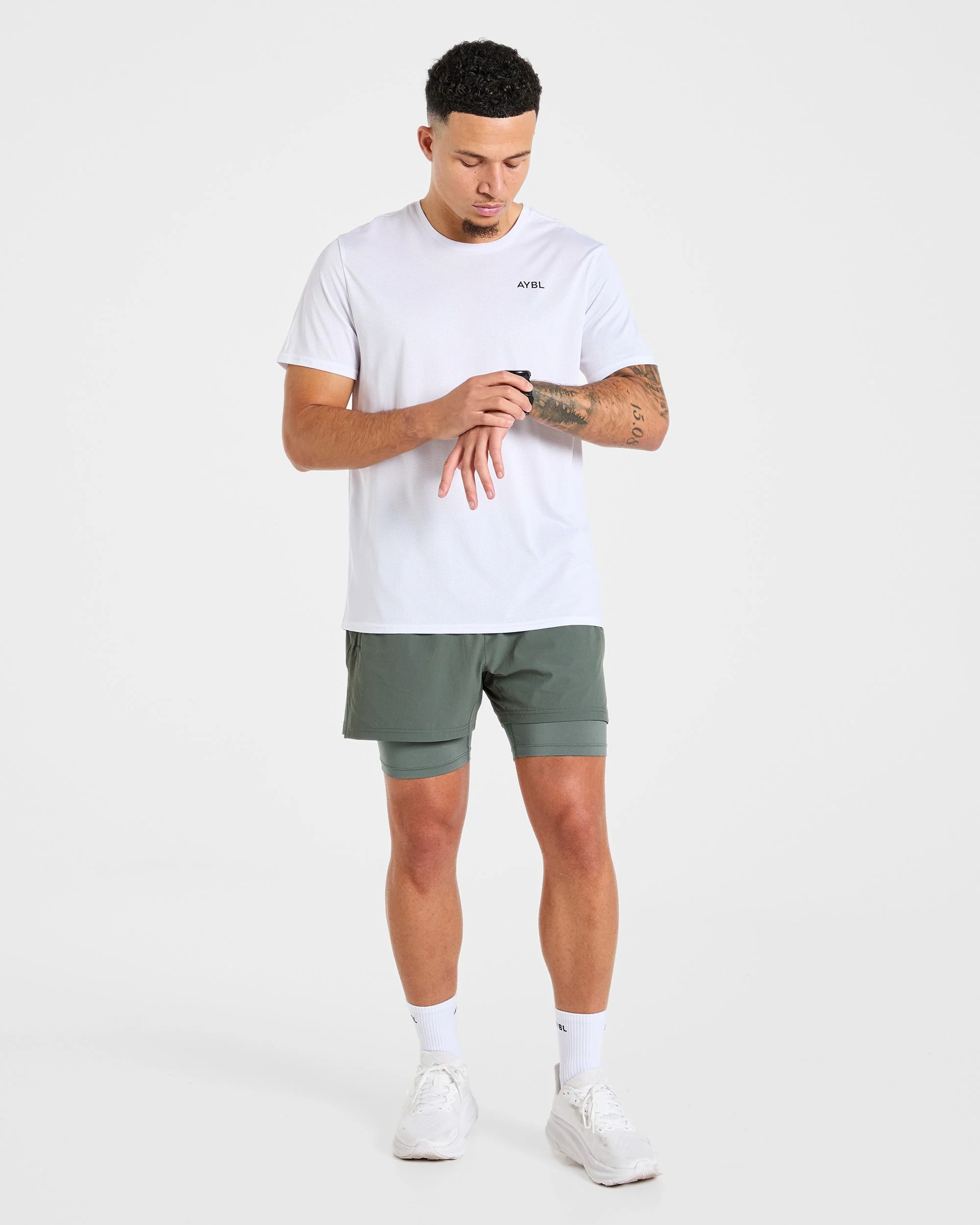 Signature 2 in 1 Shorts - Deep Olive - Image 7