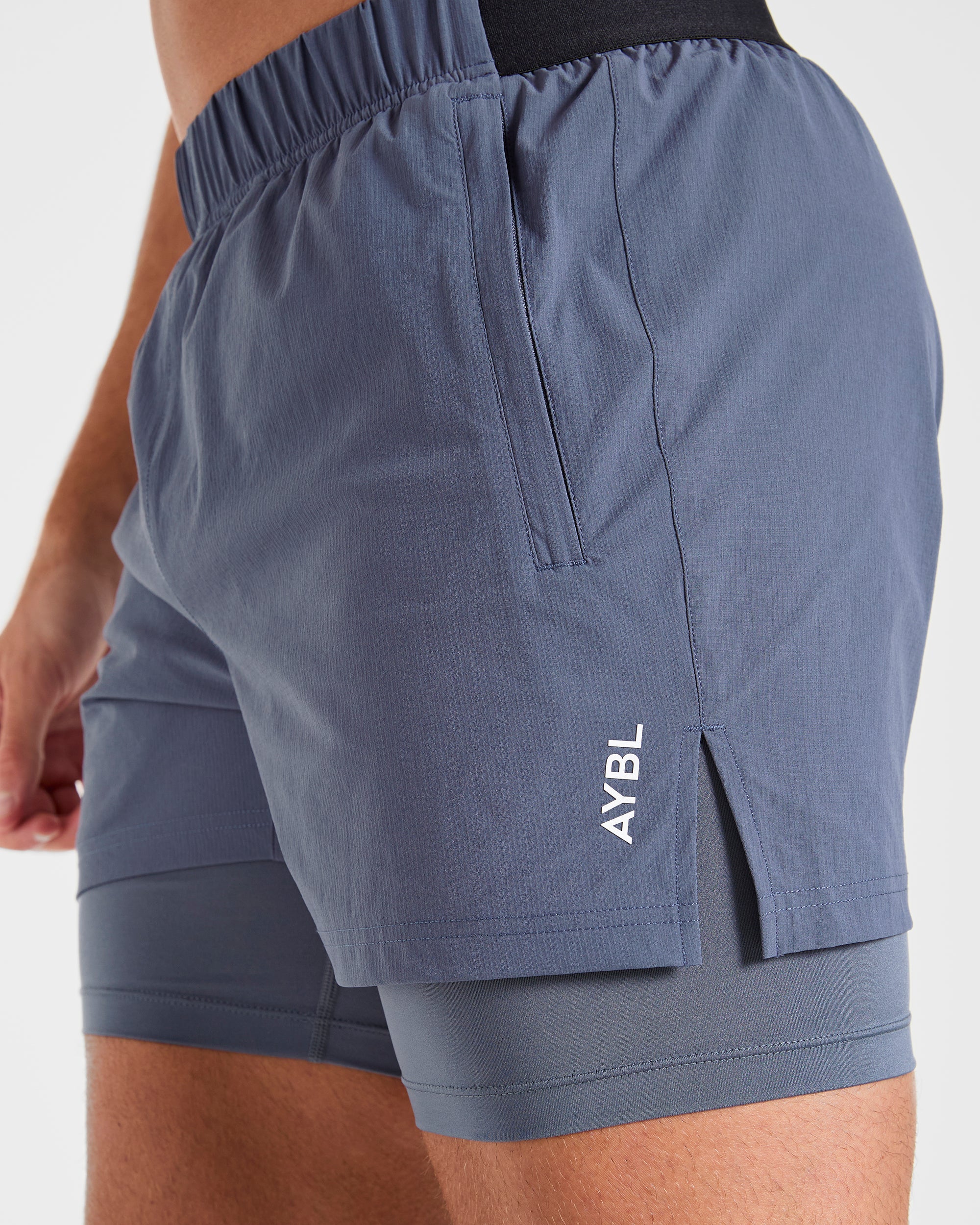 Signature 2 in 1 Shorts - Steel Bleu - Image 5