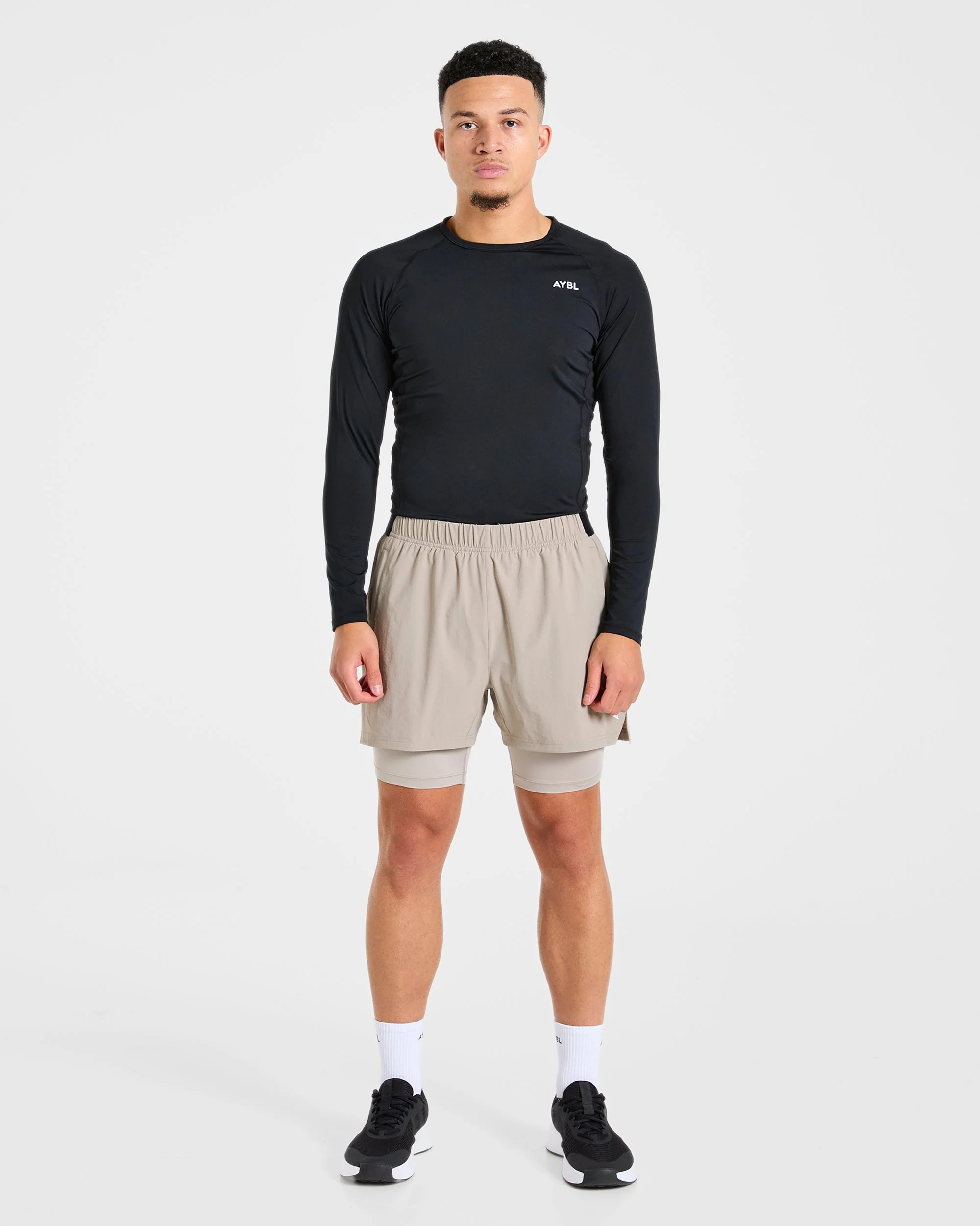 Signature 2 in 1 Shorts - Stone - Image 3