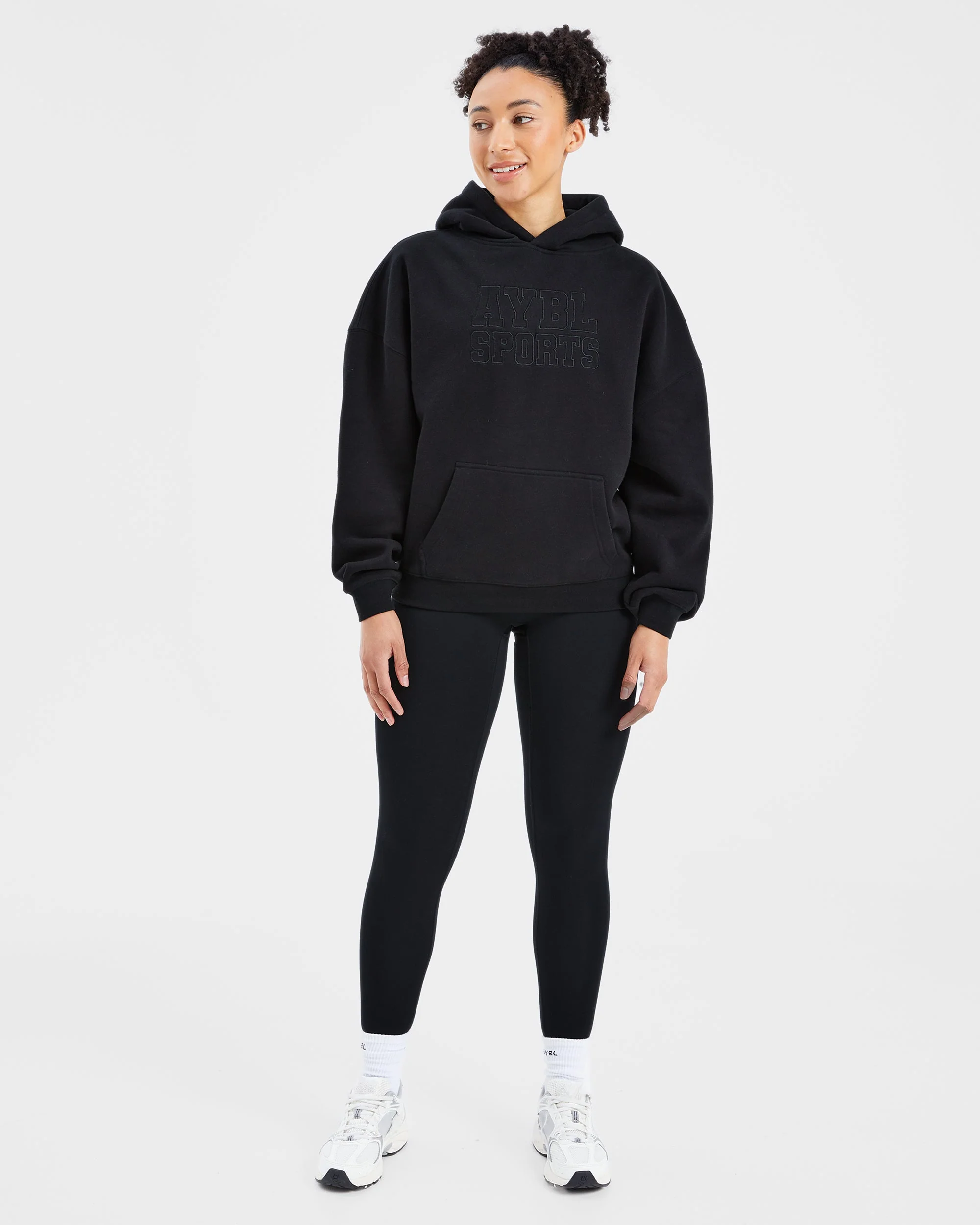 Sport Outline Oversized Hoodie - Noir - Image 3