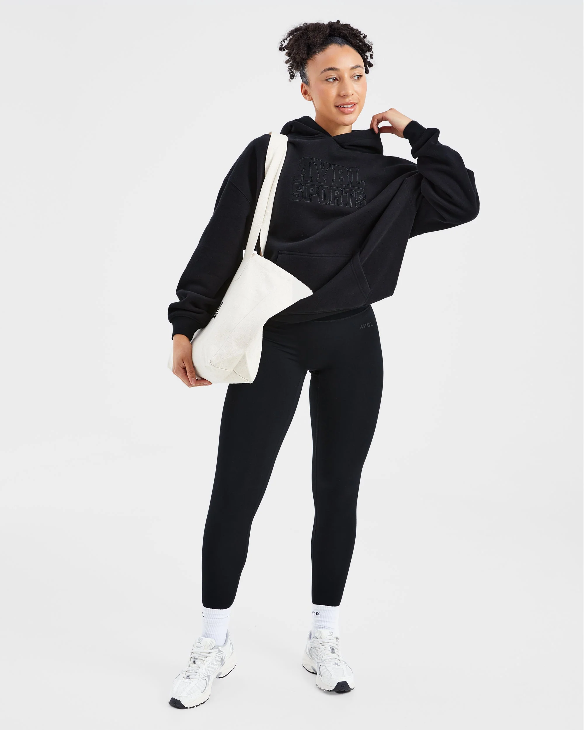 Sport Outline Oversized Hoodie - Noir - Image 7