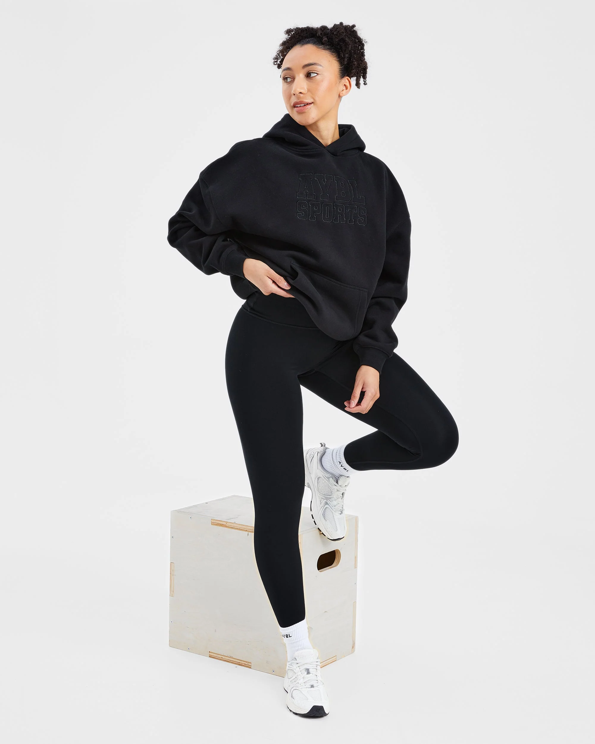 Sport Outline Oversized Hoodie - Noir - Image 8