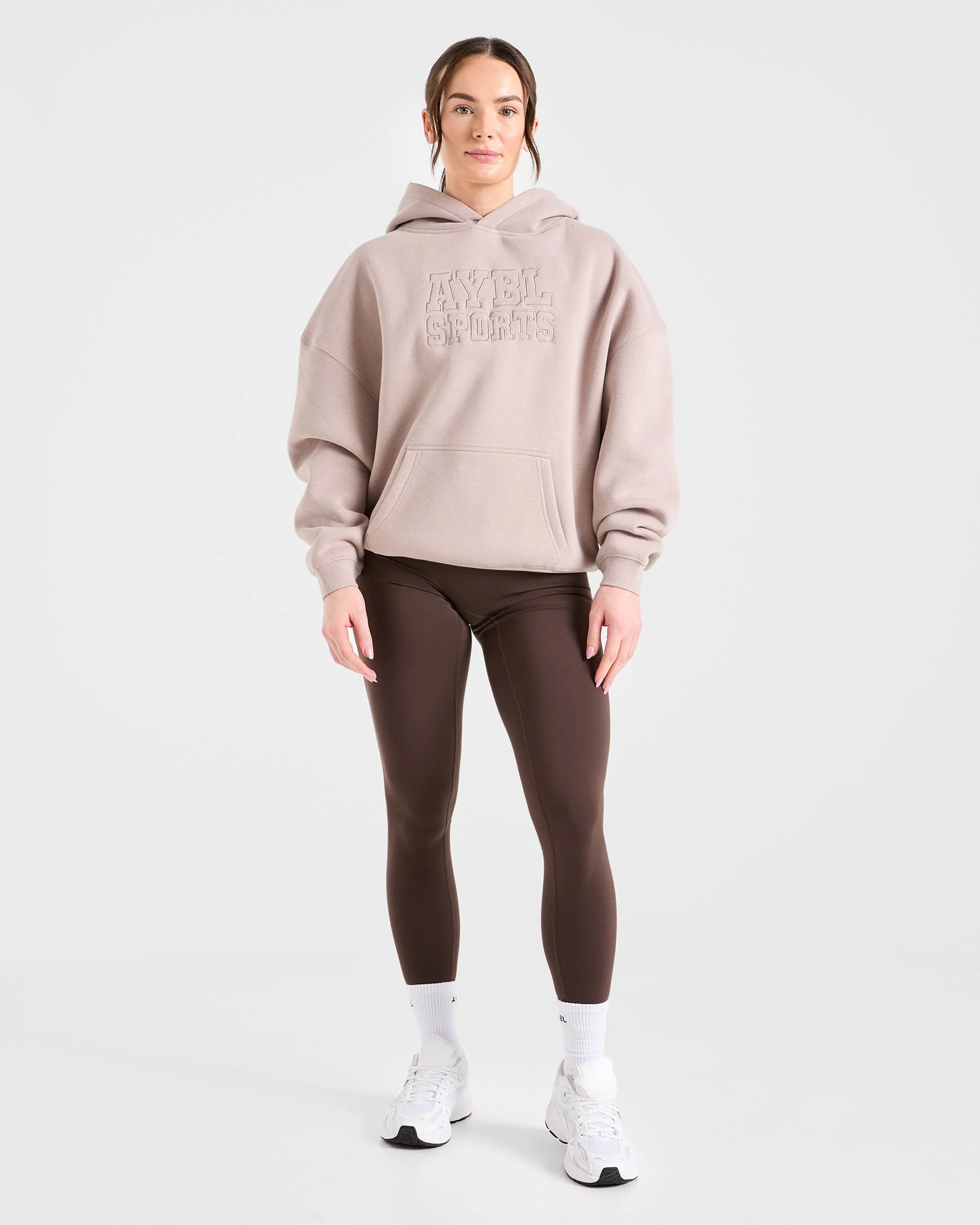 Sport Outline Oversized Hoodie - Pebble Gris - Image 3