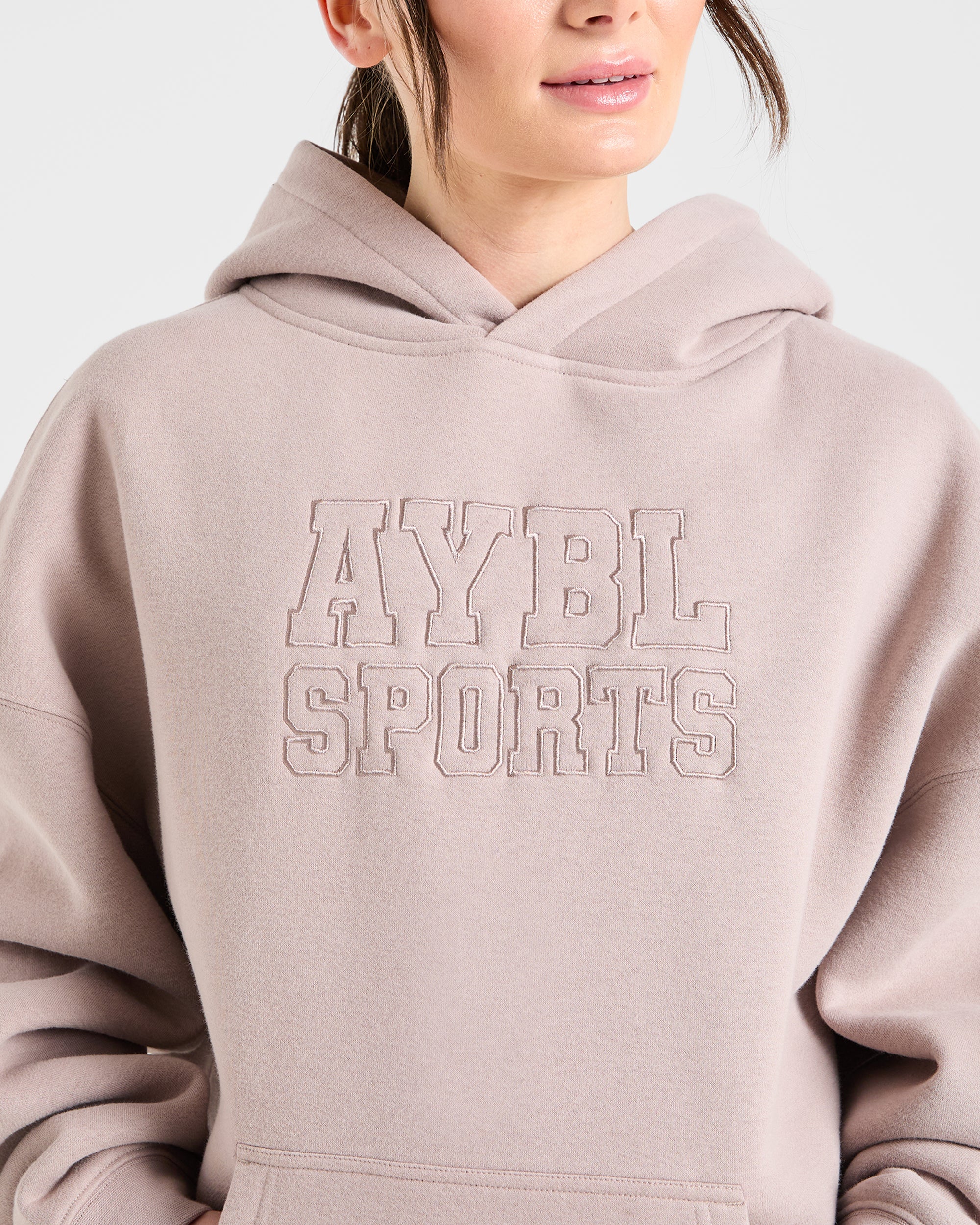 Sport Outline Oversized Hoodie - Pebble Gris - Image 5
