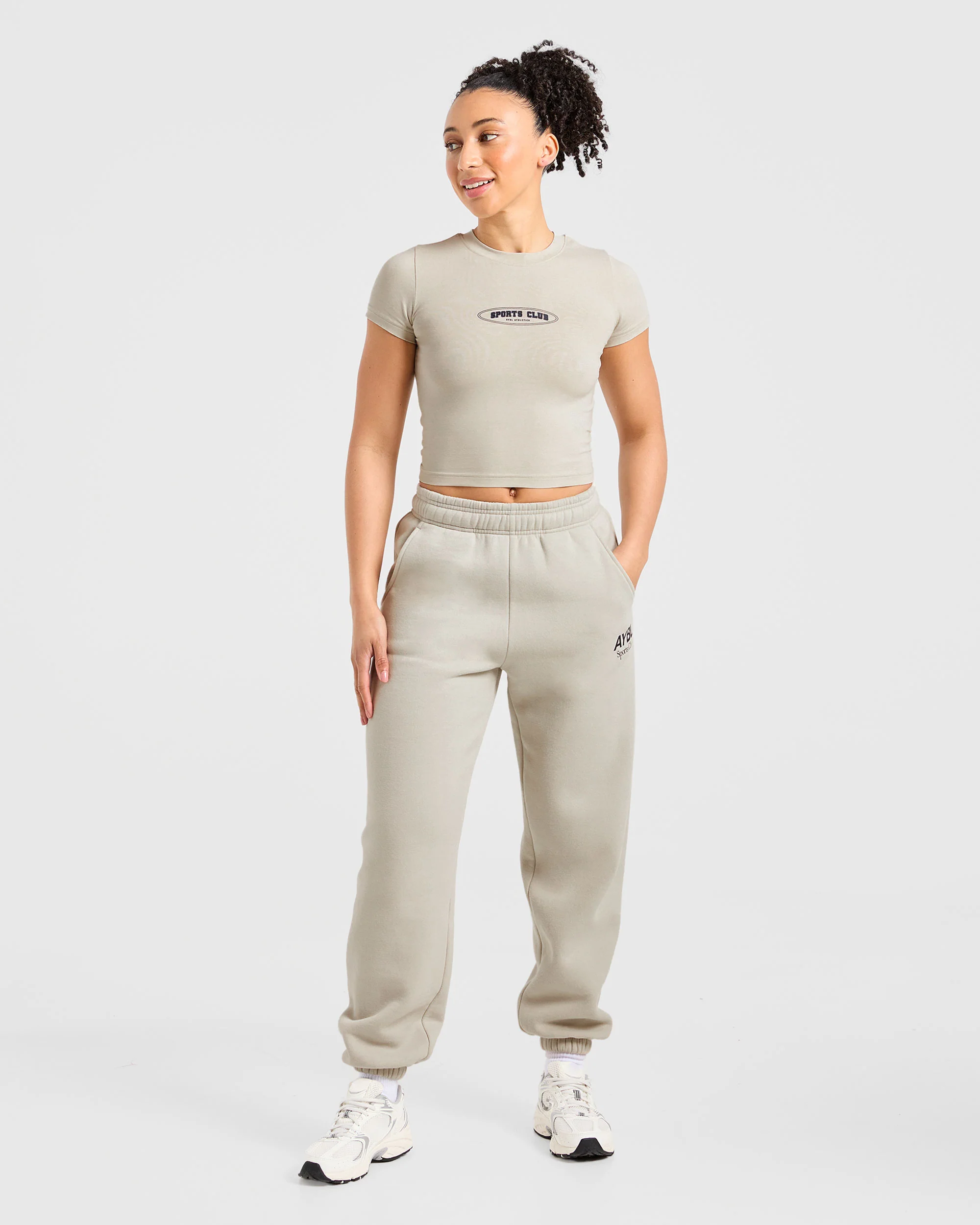 Sports Club Baby Tee - Beige/Navy - Image 3