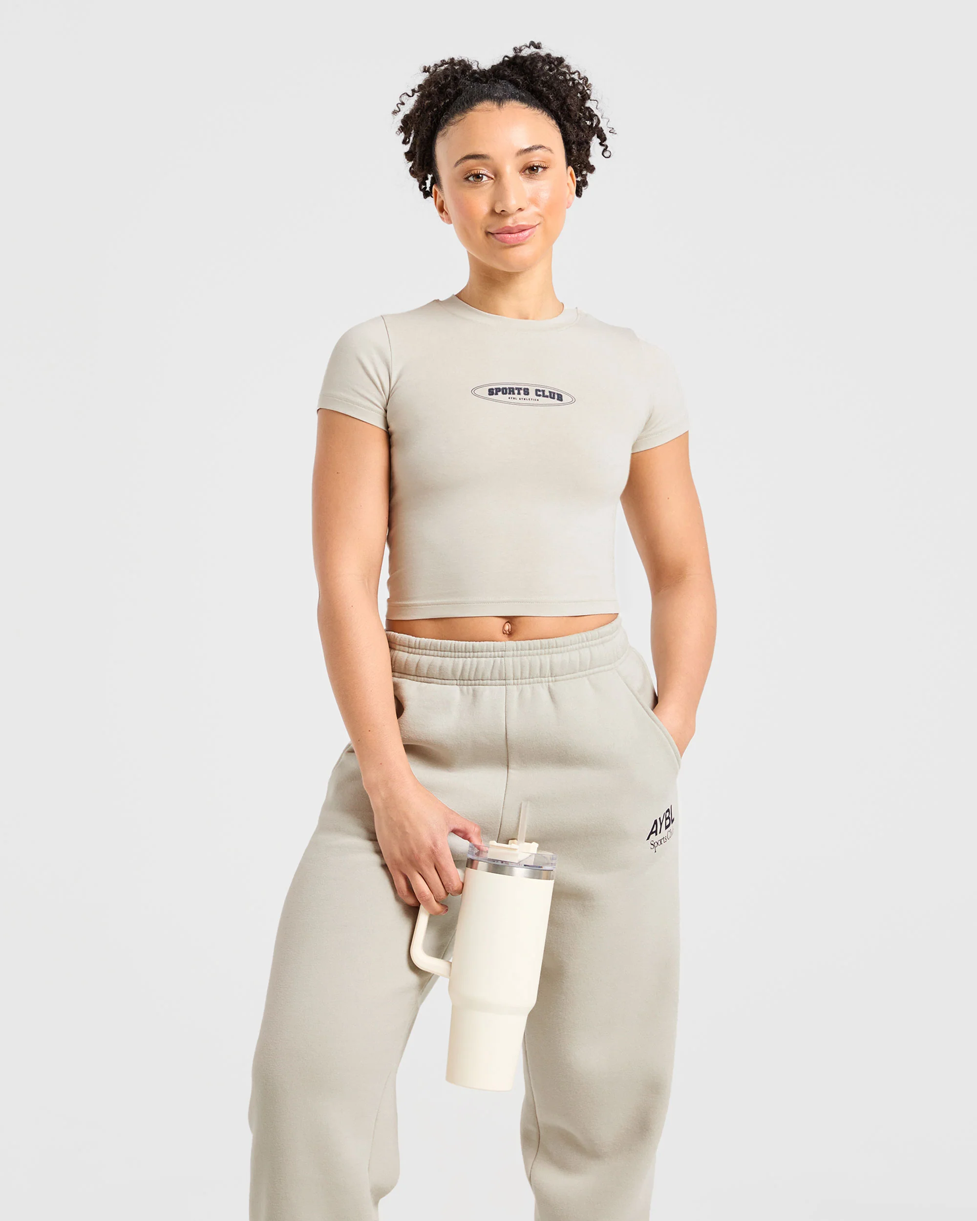 Sports Club Baby Tee - Beige/Navy - Image 8