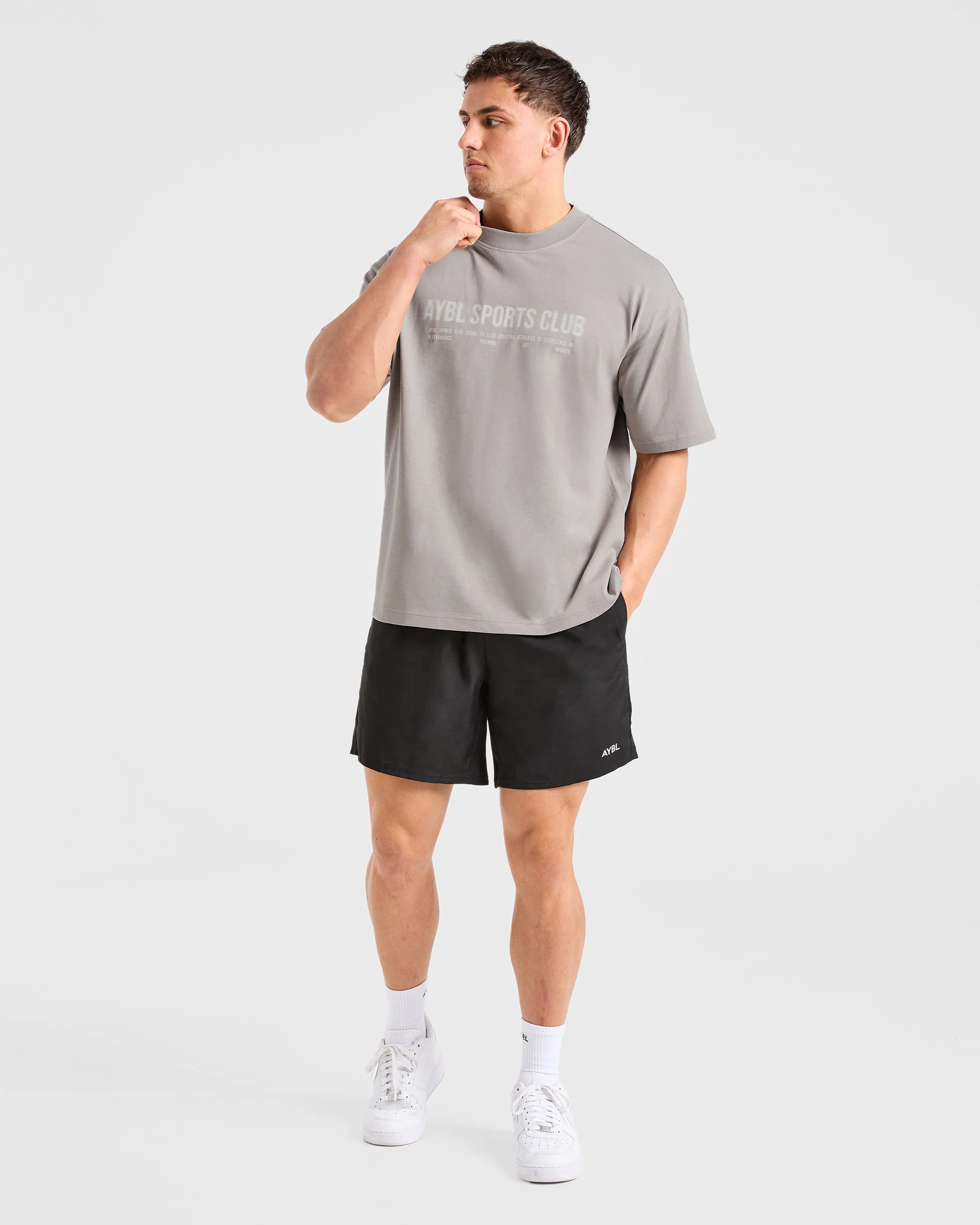 Sports Club Dot Oversized T Shirt - Cloud Gris - Image 3