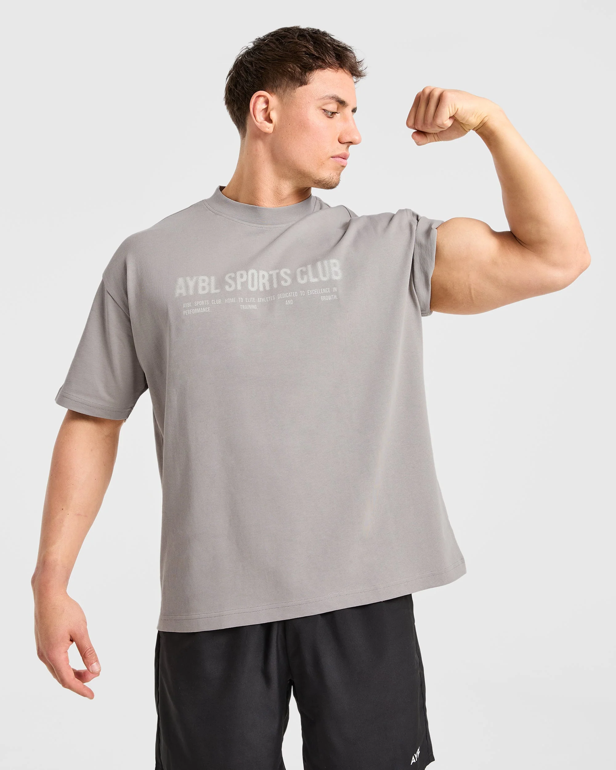 Sports Club Dot Oversized T Shirt - Cloud Gris - Image 7