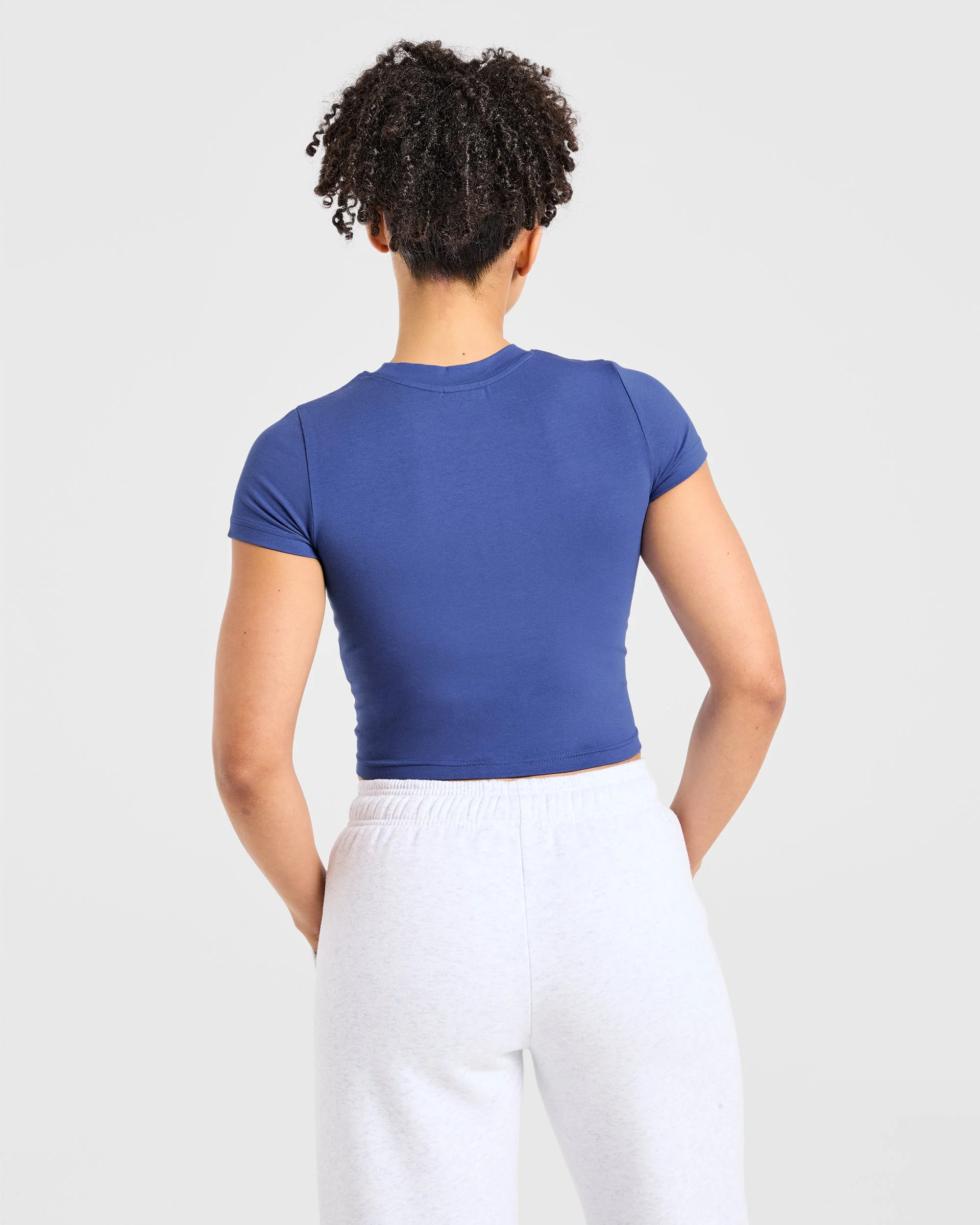 Sports Club Varsity Baby Tee - Cobalt - Image 2