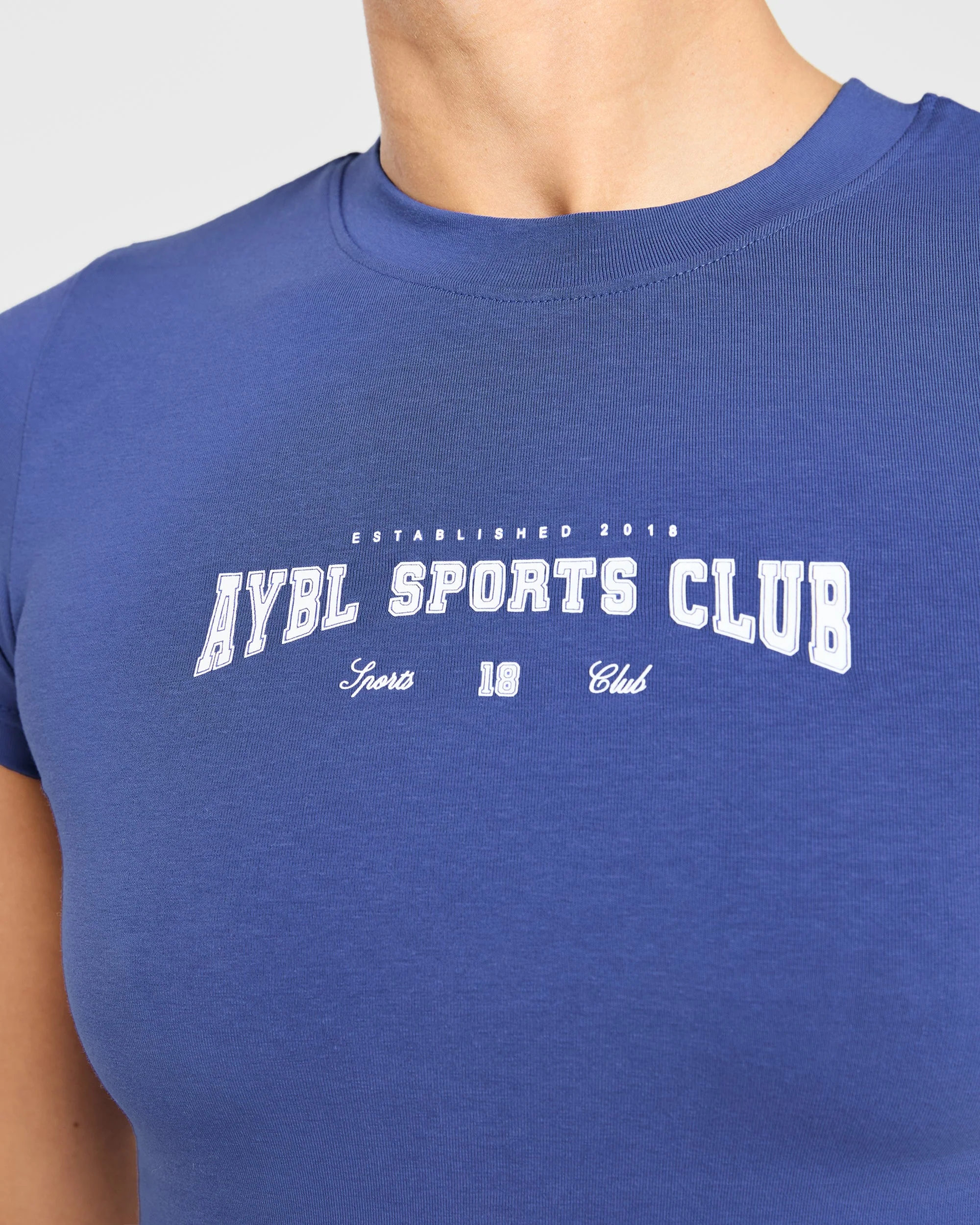 Sports Club Varsity Baby Tee - Cobalt - Image 5