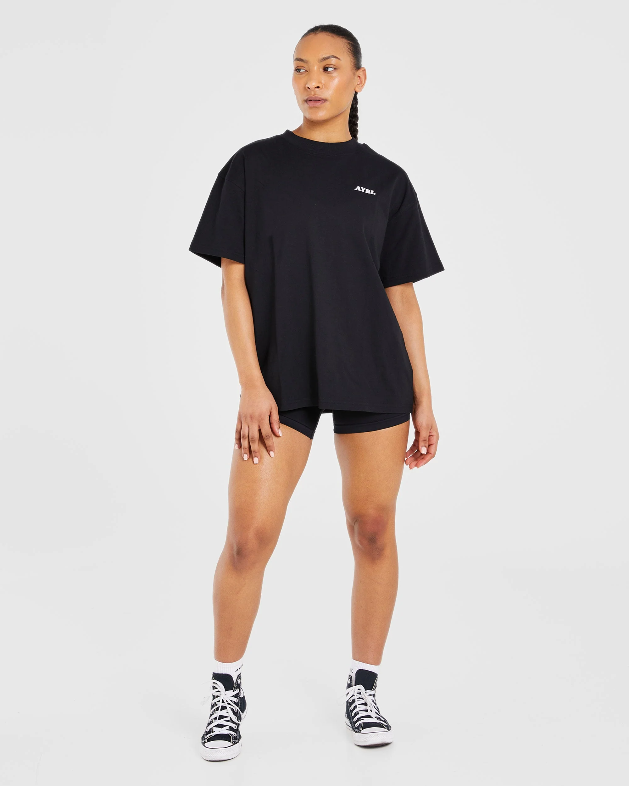 Sports Club Wavy Oversized T Shirt - Noir - Image 4