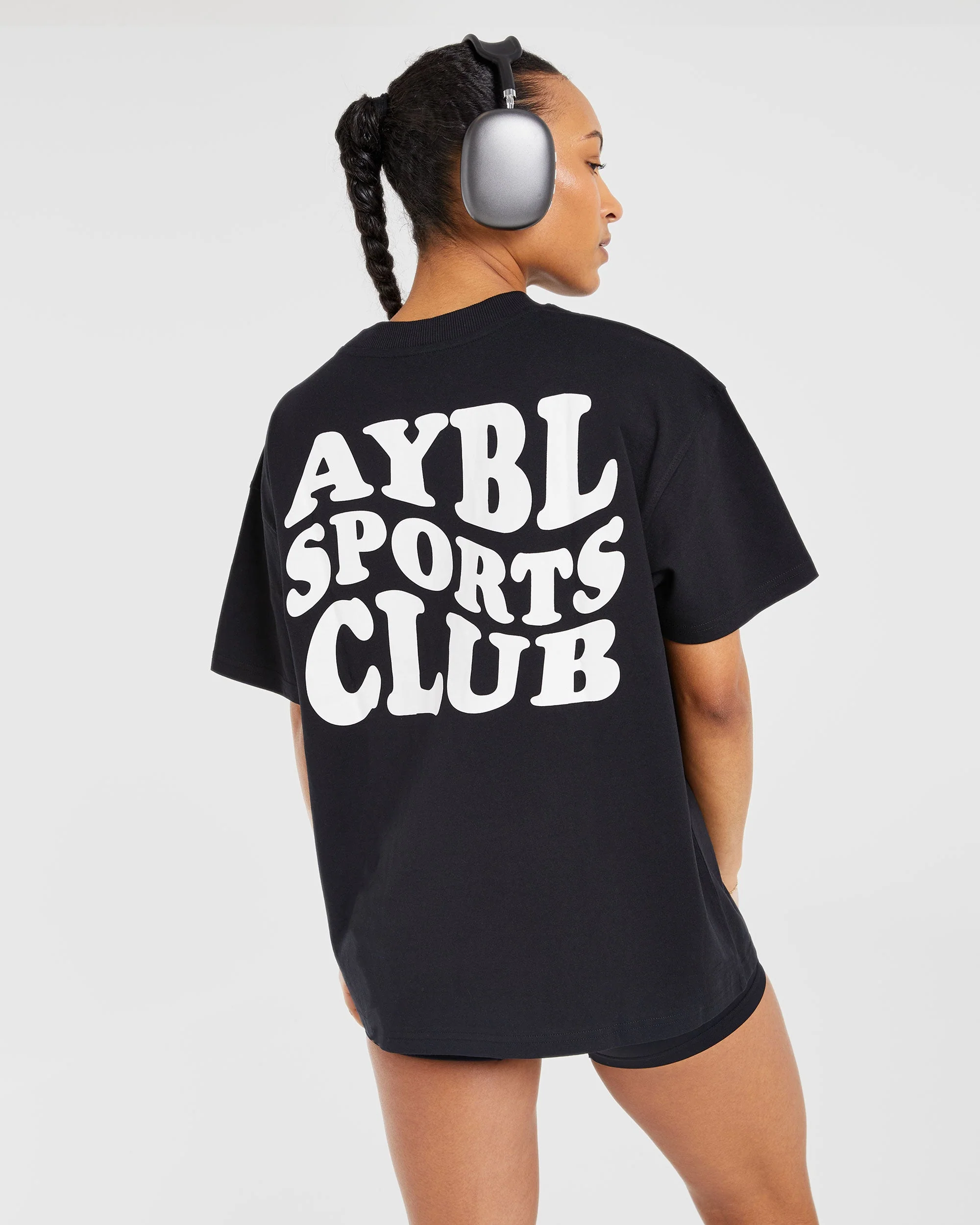 Sports Club Wavy Oversized T Shirt - Noir - Image 8